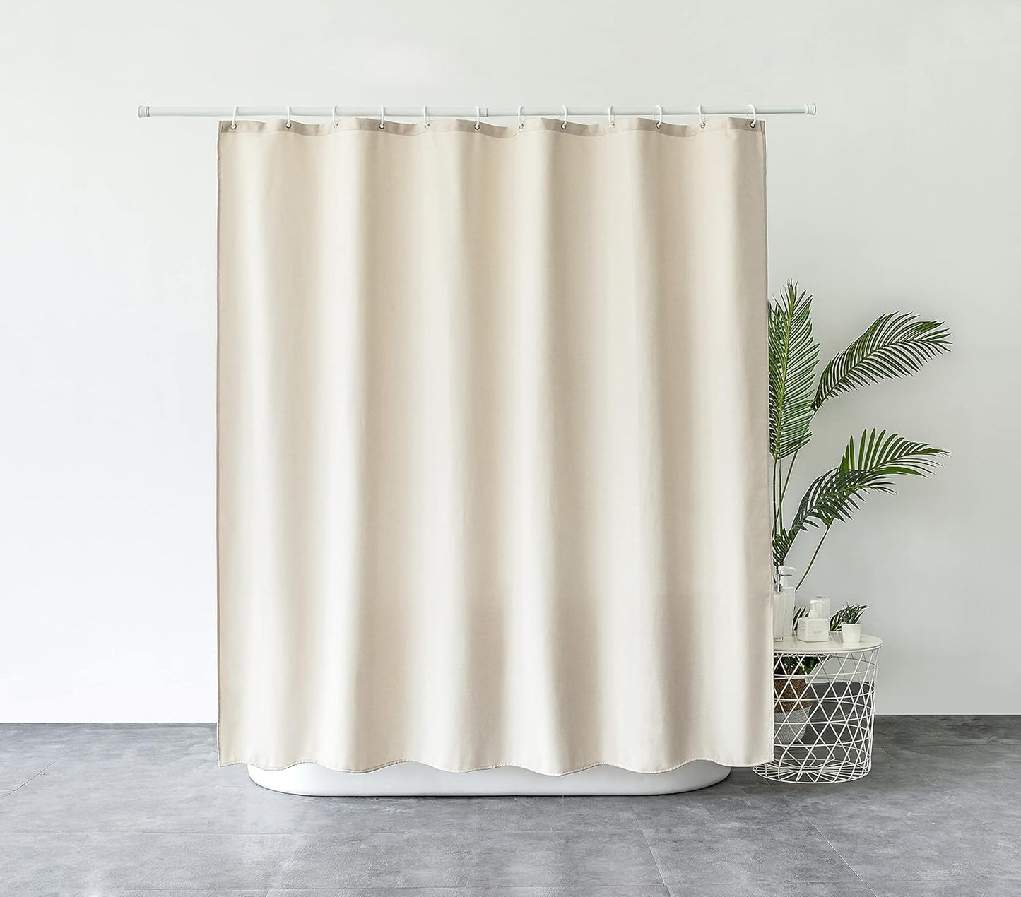 Wasserdichter Duschvorhang, H200 x B240 cm (1er Pack) Beige