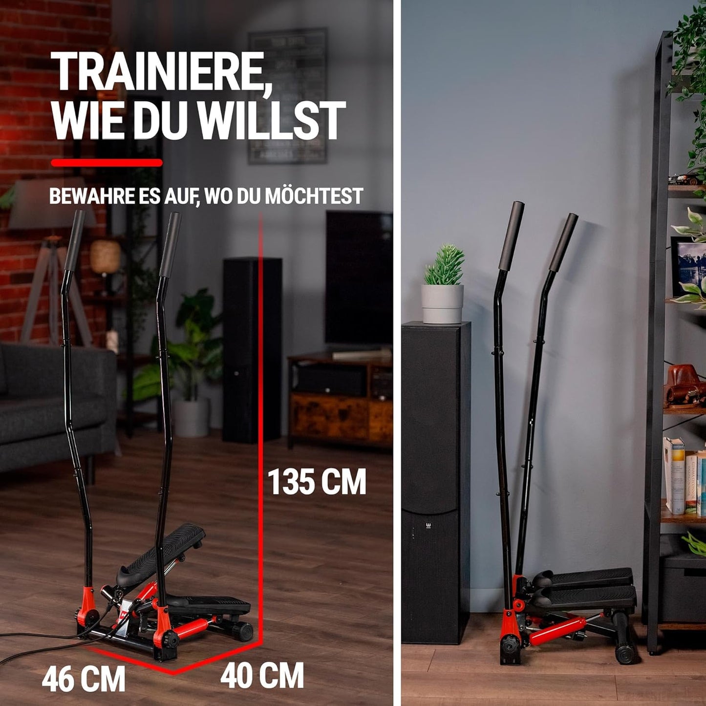 Stepper mit Haltegriffen, Rot