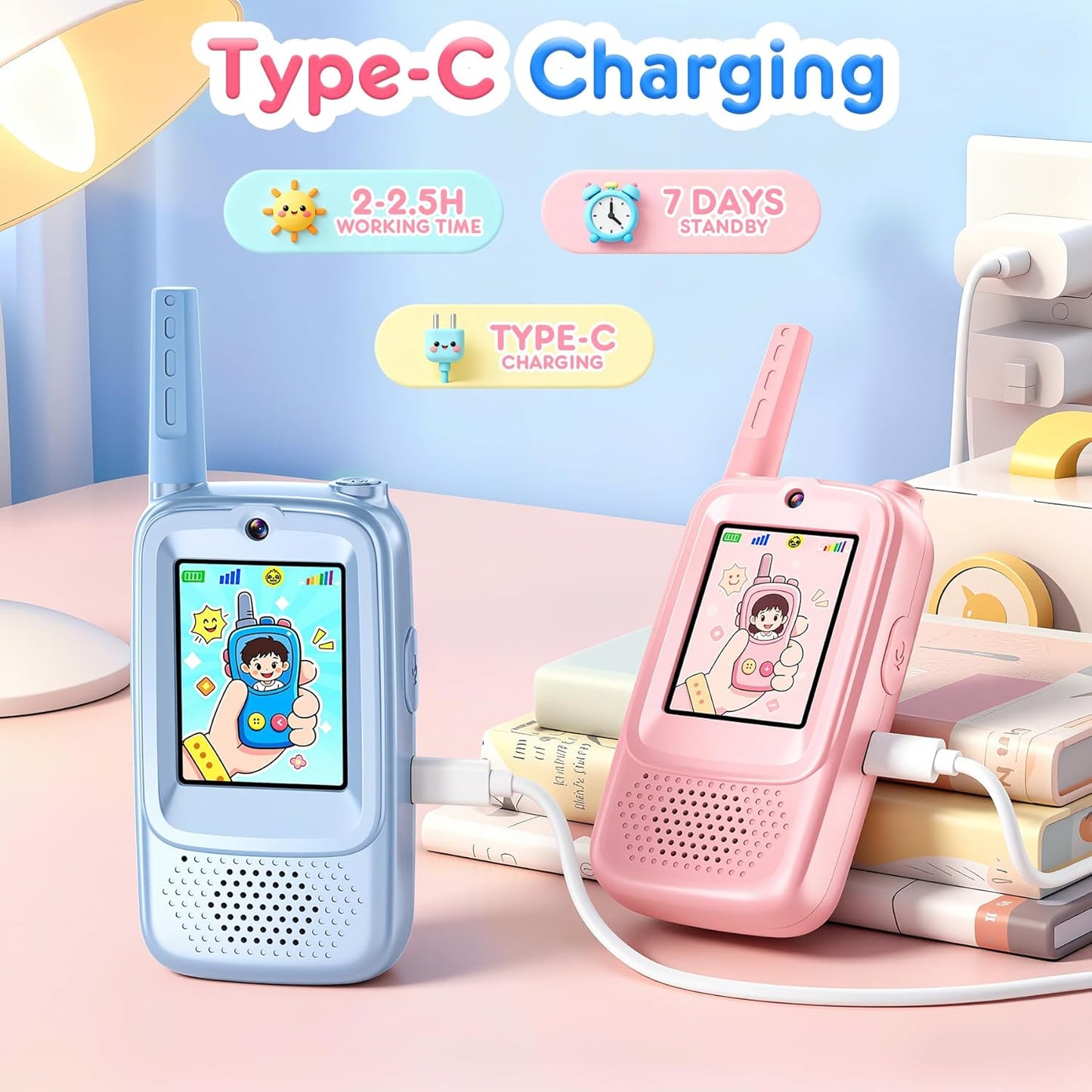 Walkie Talkie Set mit Bildschirm, A-Video Walkie Talkie