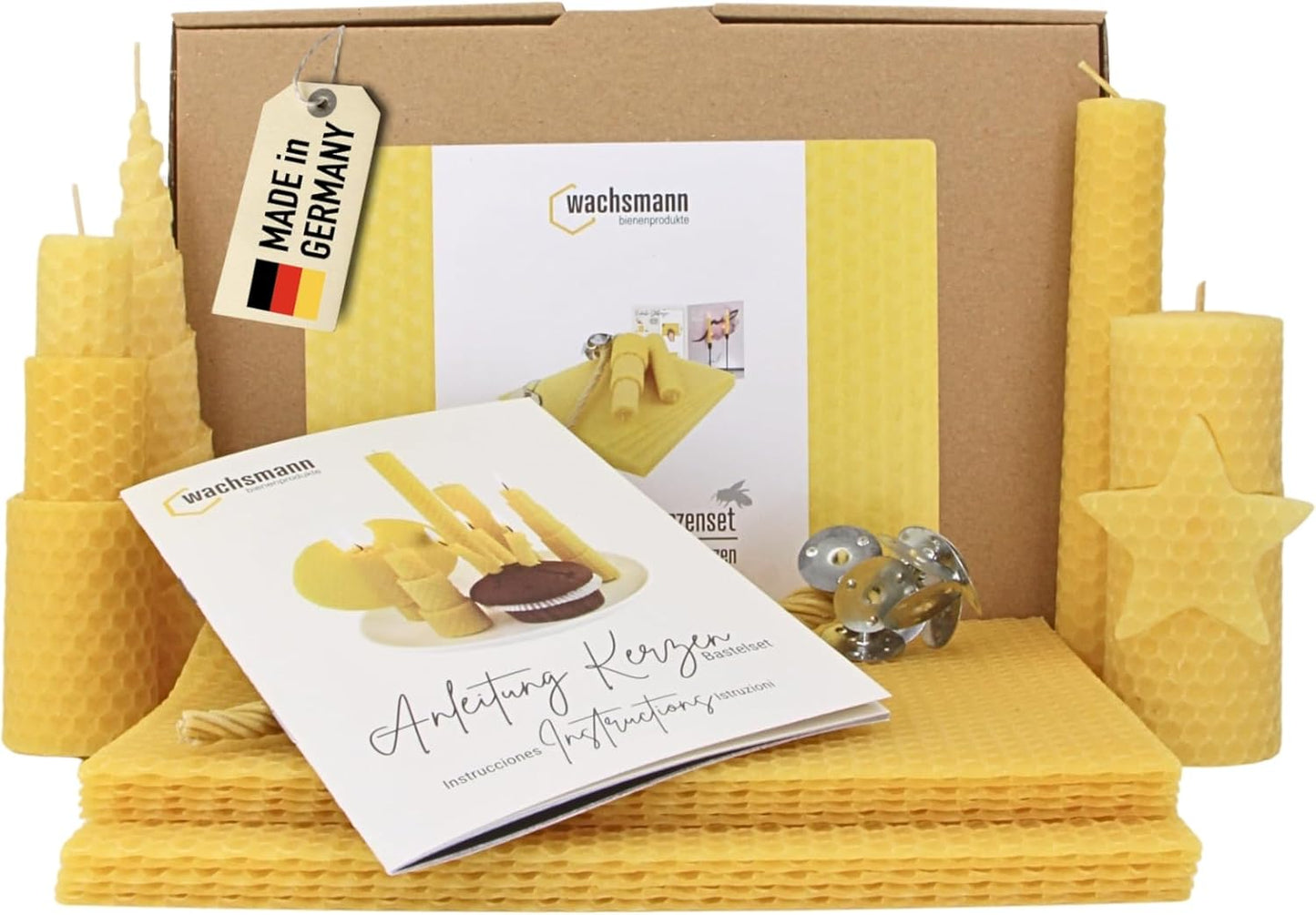 DIY Bienenwachs-Kerzen-Bastelset, Gelb (natur)