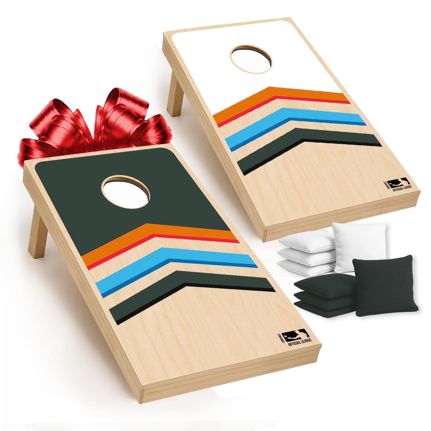 Cornhole-Spielset mit 2 Boards und 8 Säckchen, Cornhole aus Holz Mix