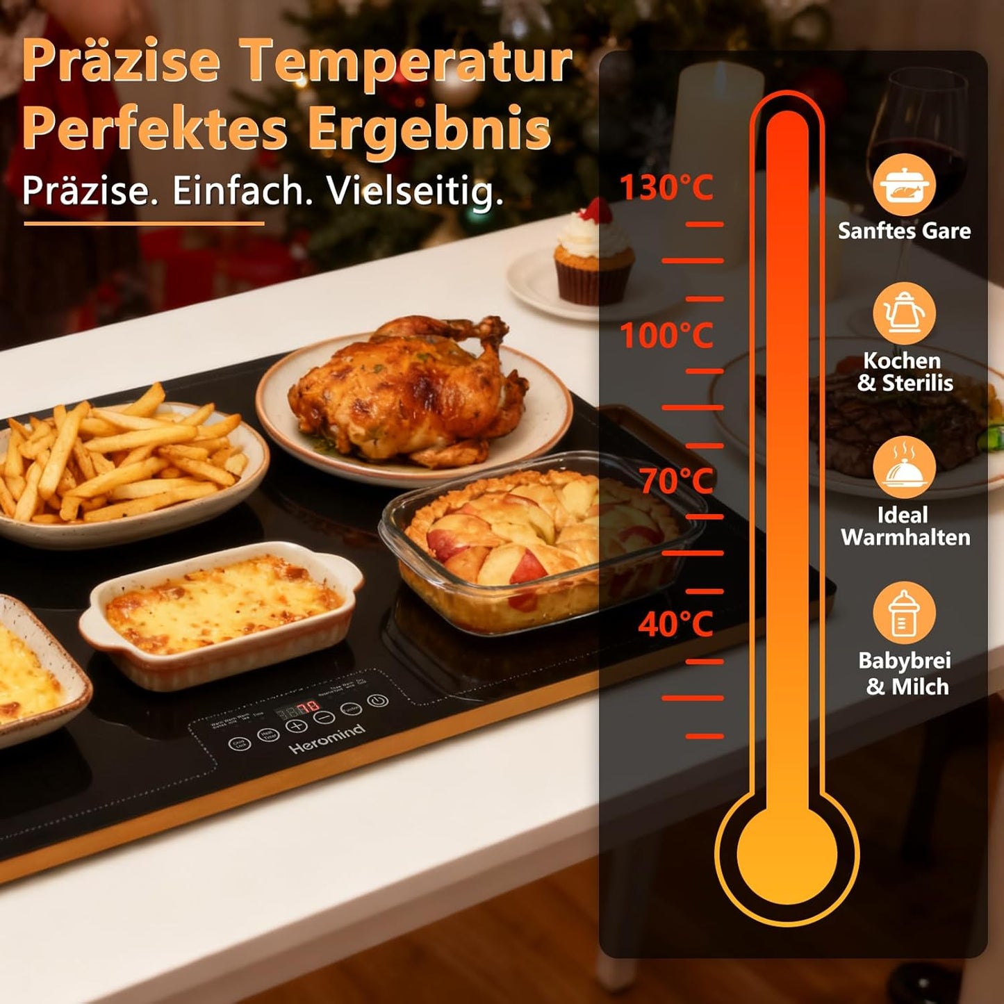 Professionelle Warmhalteplatte mit Touchscreen (80x45 cm), 80*45cm