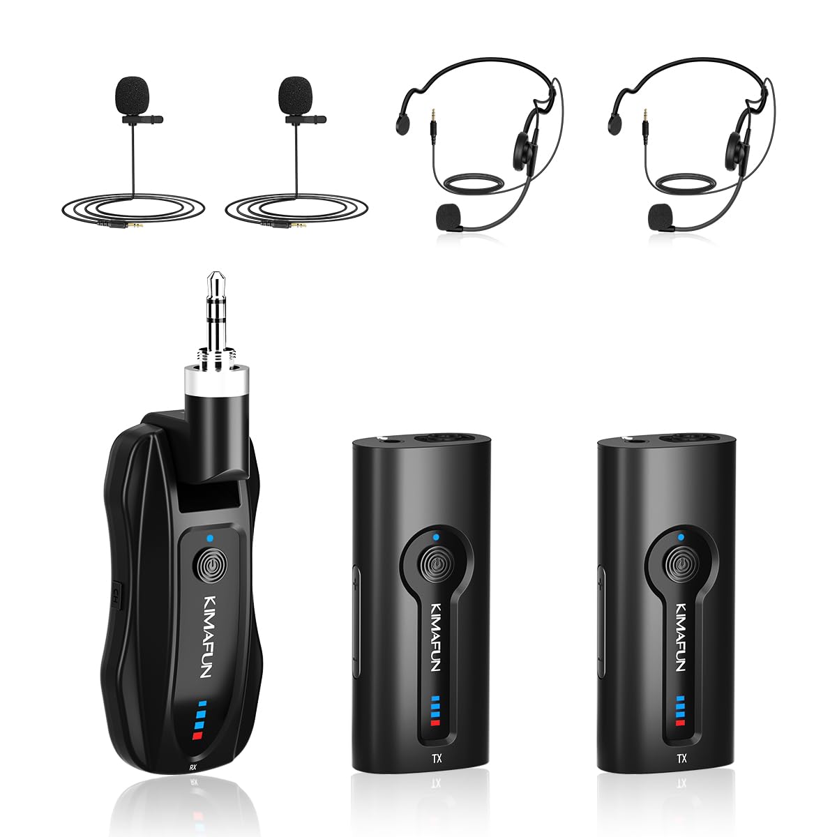 Drahtloses Headset & Lavalier Mikrofon-Set, G70 (2TX+1RX)