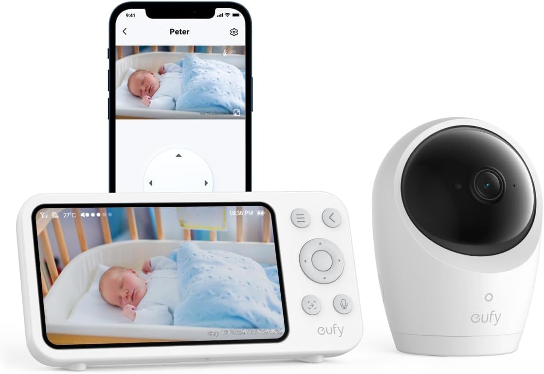 Babyphone mit Kamera E20 & App-Steuerung, 2K Babyphone E20