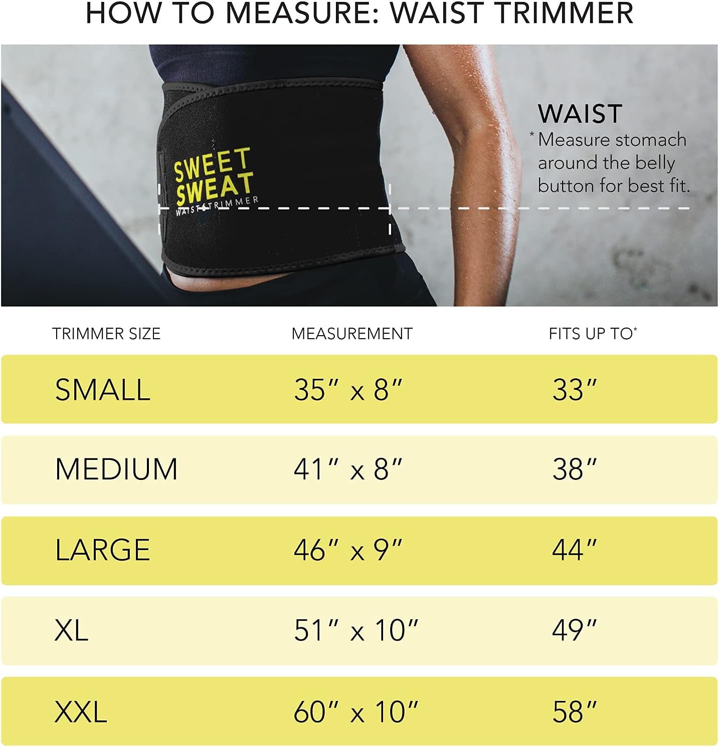Bauchweggürtel für Fitness, Large: 9" Width x 46" Length