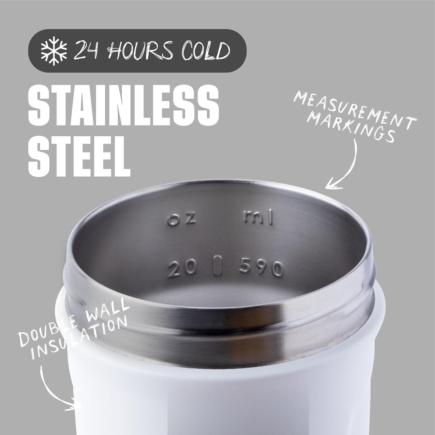 Thermoflasche mit BlenderBall, Weiss Single