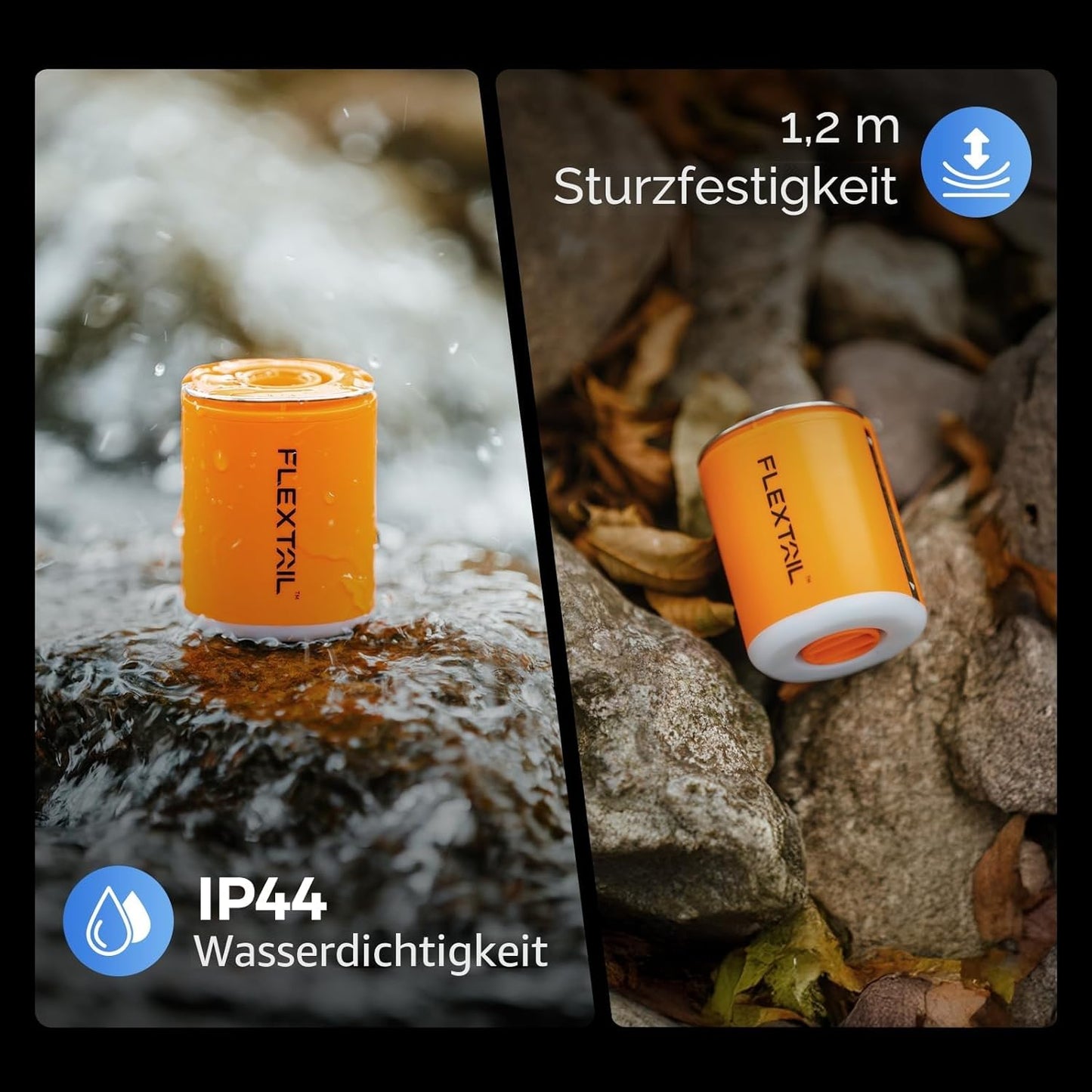 Elektrische Luftpumpe Tiny Pump 2X, Orange mit Licht