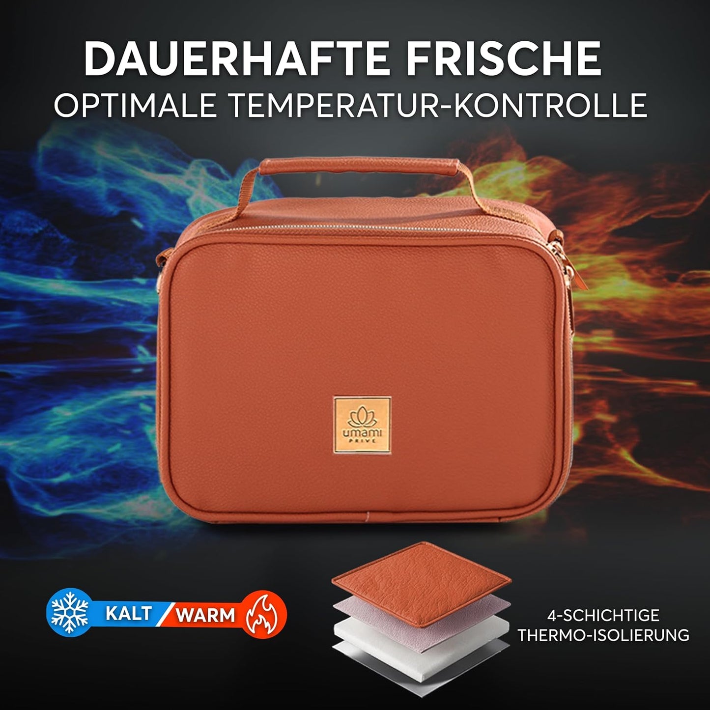 Lunchbag Kühltasche, XL - 1500 ml Braun