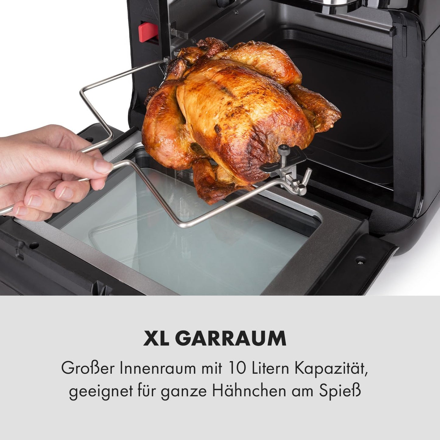 AeroVital Fry Heissluftfritteuse, Schwarz/Silber