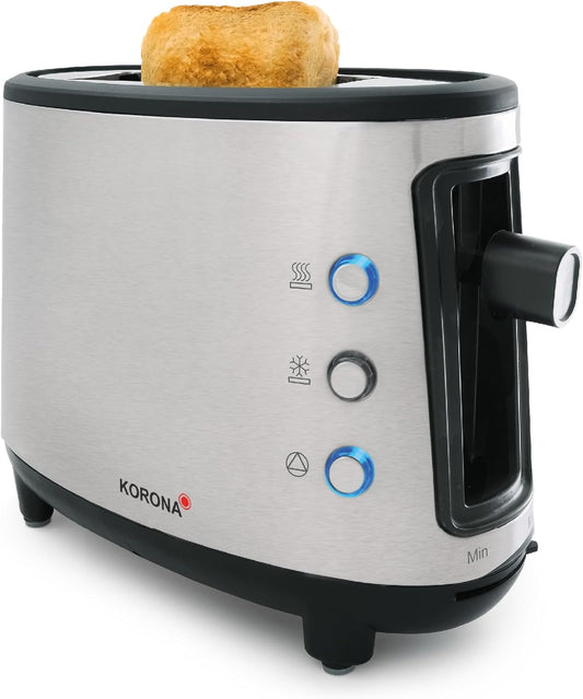 21304 Single-Toaster mit Edelstahlgehäuse und Brötchenaufsatz, Korona 21304 Single-Toaster