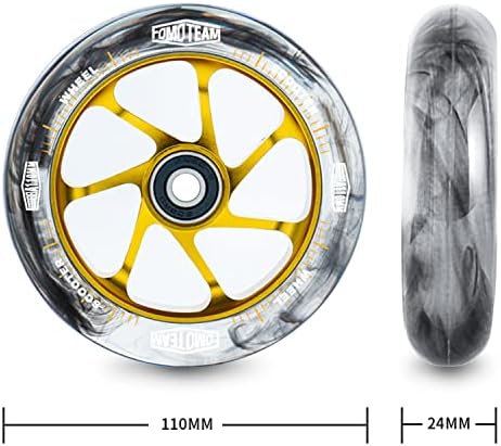 Pro Stunt-Scooter-Räder (2 Stück), Schwarzer PU-Goldkern
