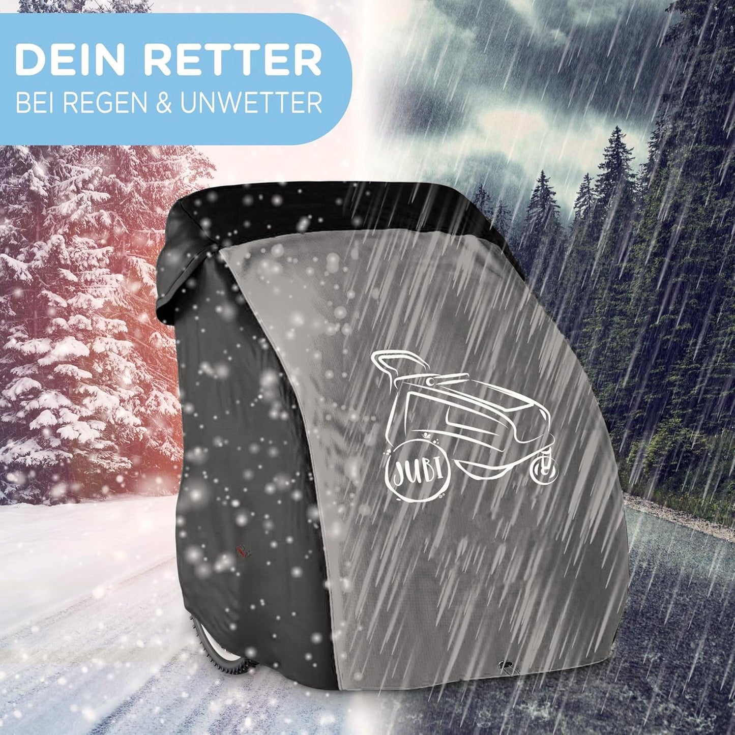 Abdeckung für Veloanhänger, Schwarz