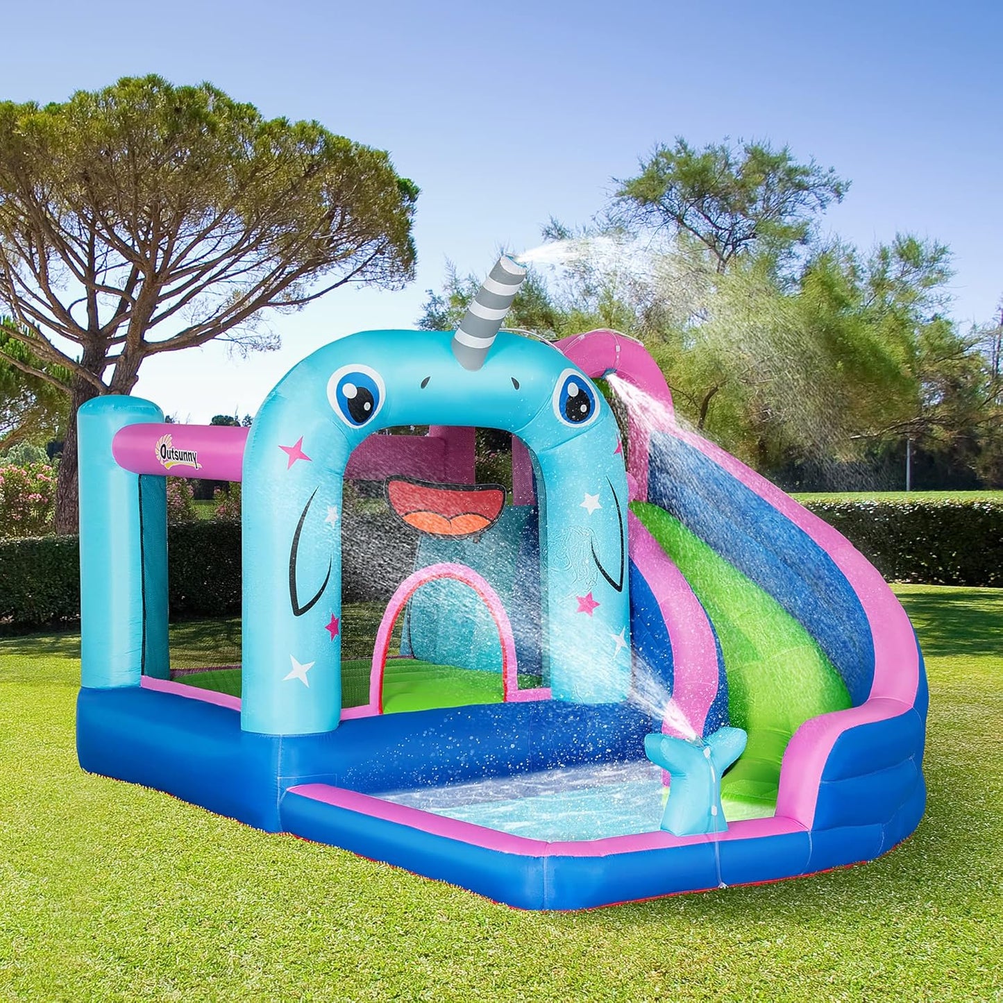 Aufblasbare Hüpfburg mit Gebläse und Wasserspielcenter