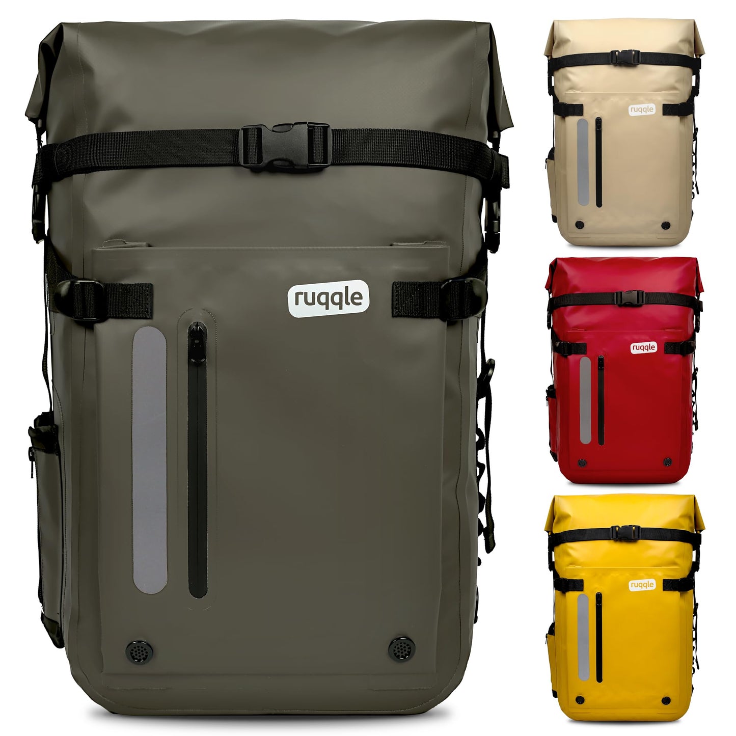 Wasserdichter Rucksack mit Rolltop, 30 Liter, 30 Liter Grün