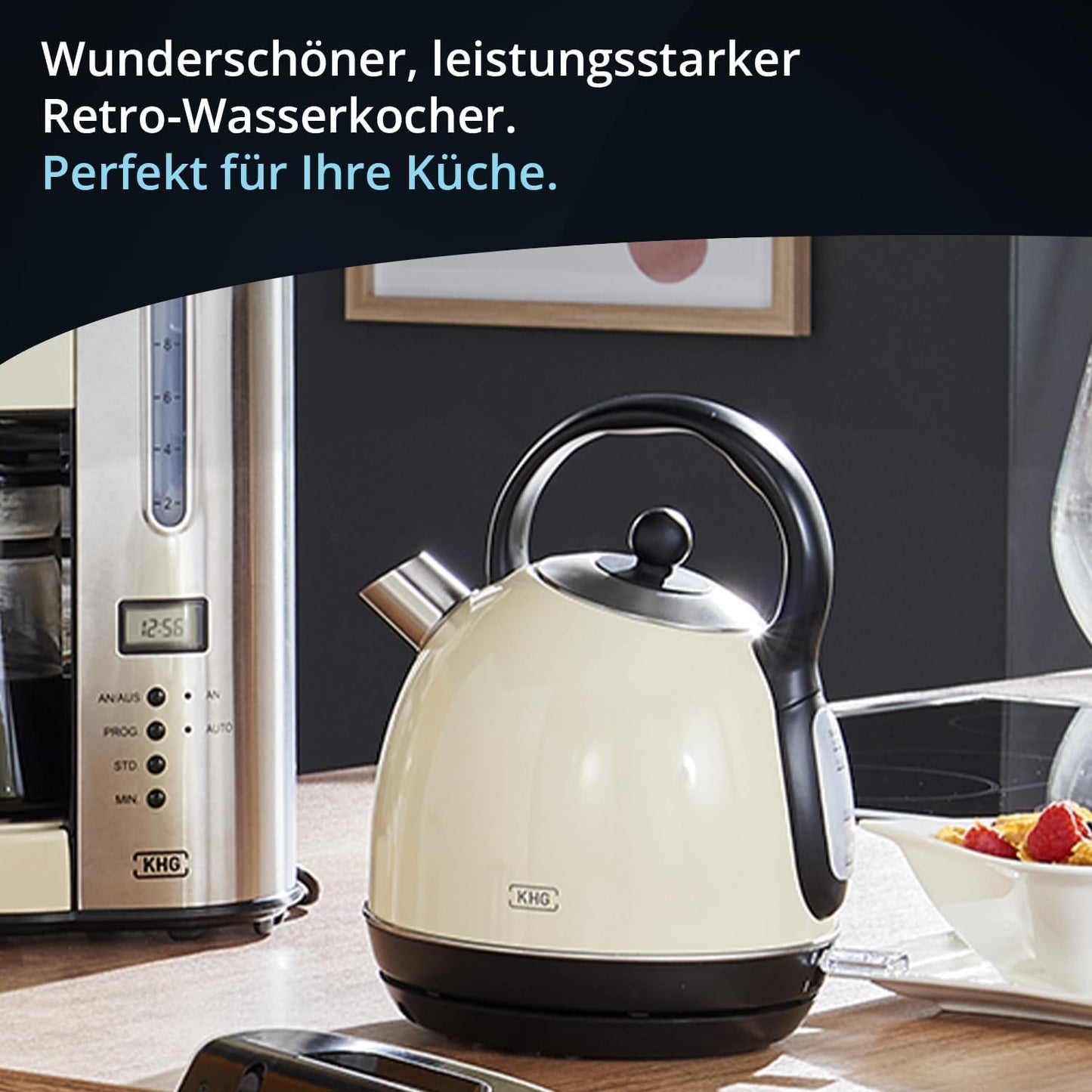 WK-1711 Kessel-Wasserkocher Retro, Creme