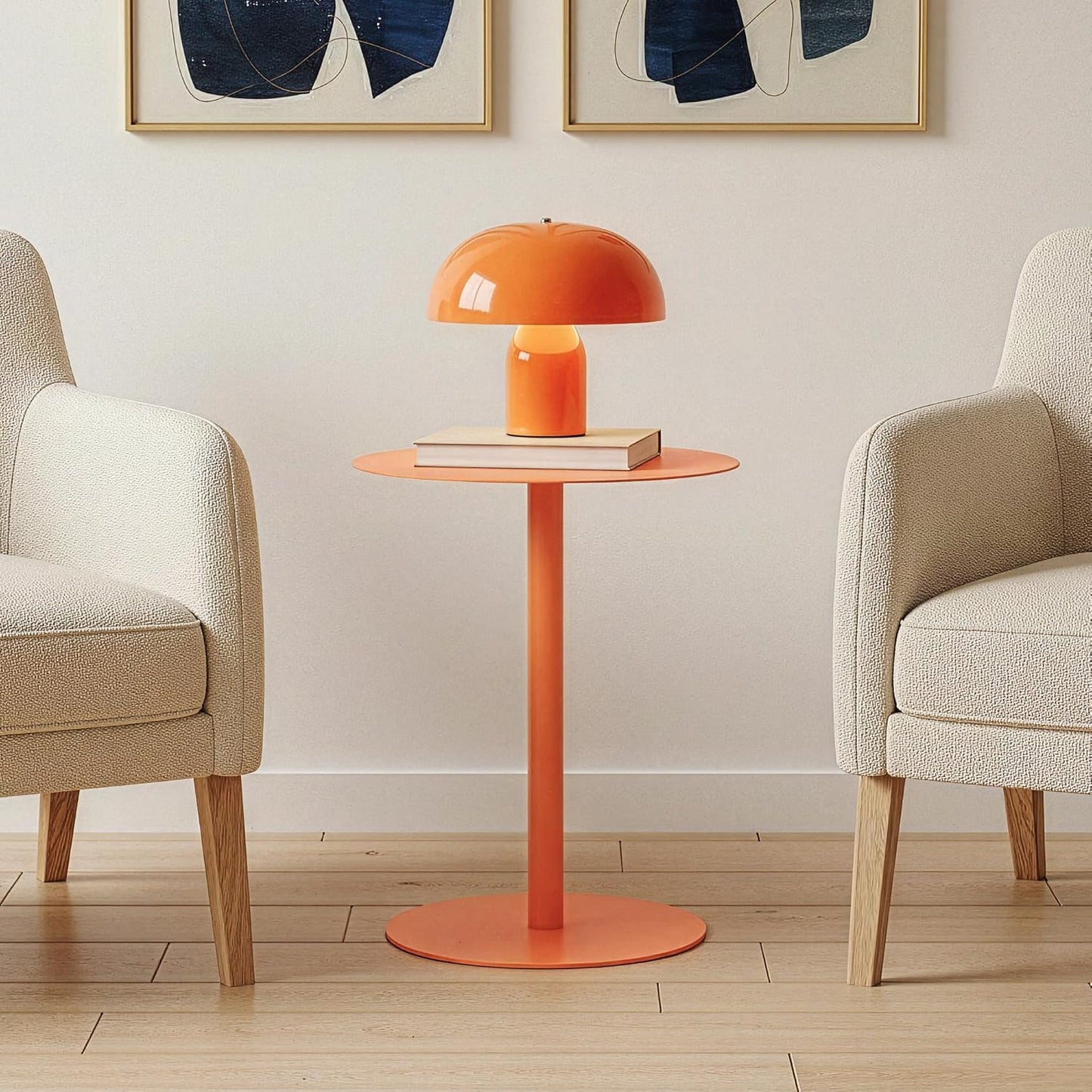 Beistelltisch Nastätten, Orange Rund