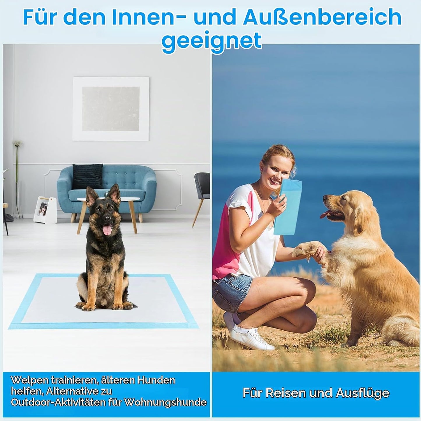 Trainingspads für Hunde und Welpen, 50 Stück, 60 X 90cm