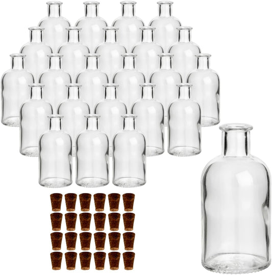 24er-Set Kleine Apothekerflaschen mit Korken, 24er Set|Sk/Braun