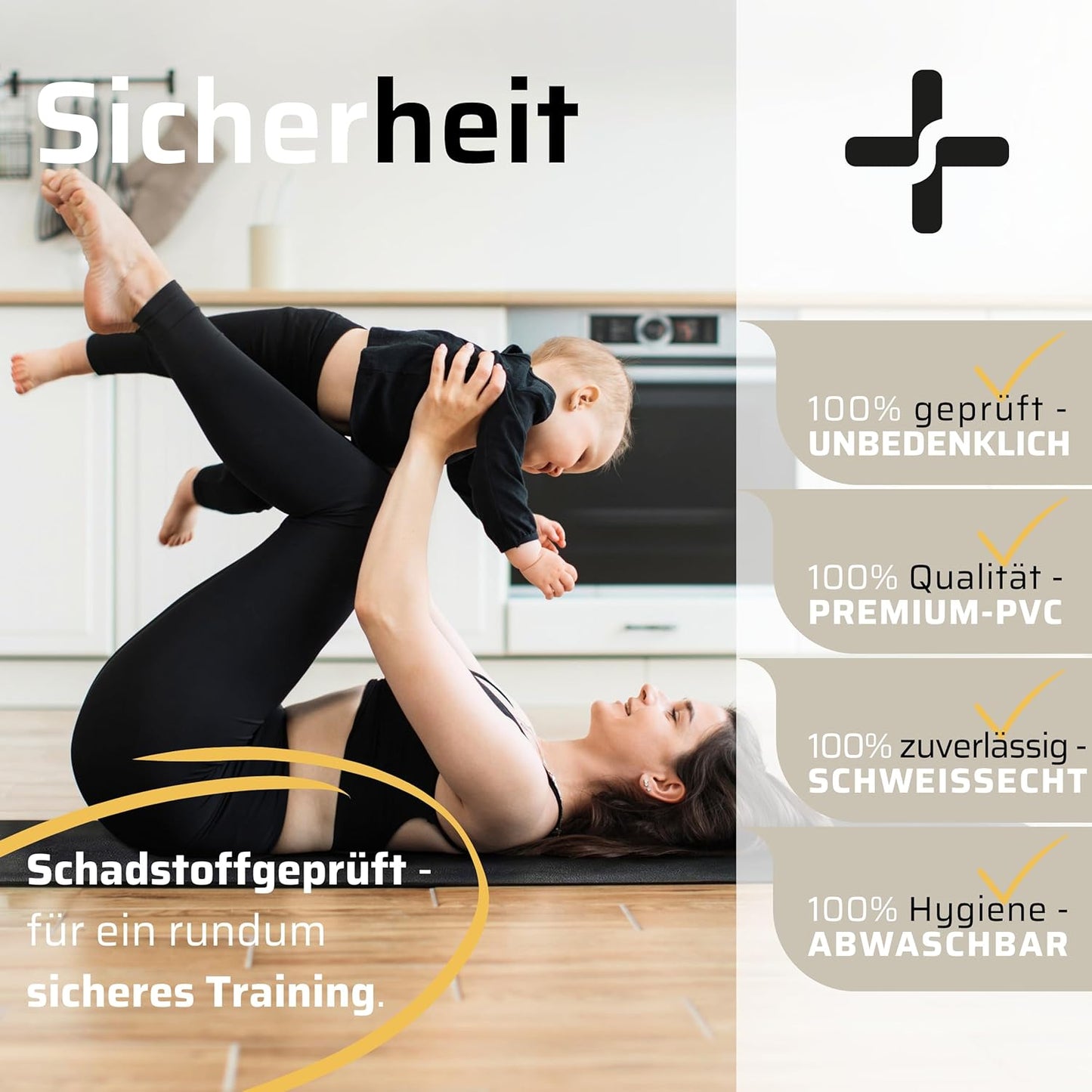Bodenschutzmatte für Fitnessgeräte (170x90cm), Bodenschutzmatte, ca. 170x90cm (LxB)