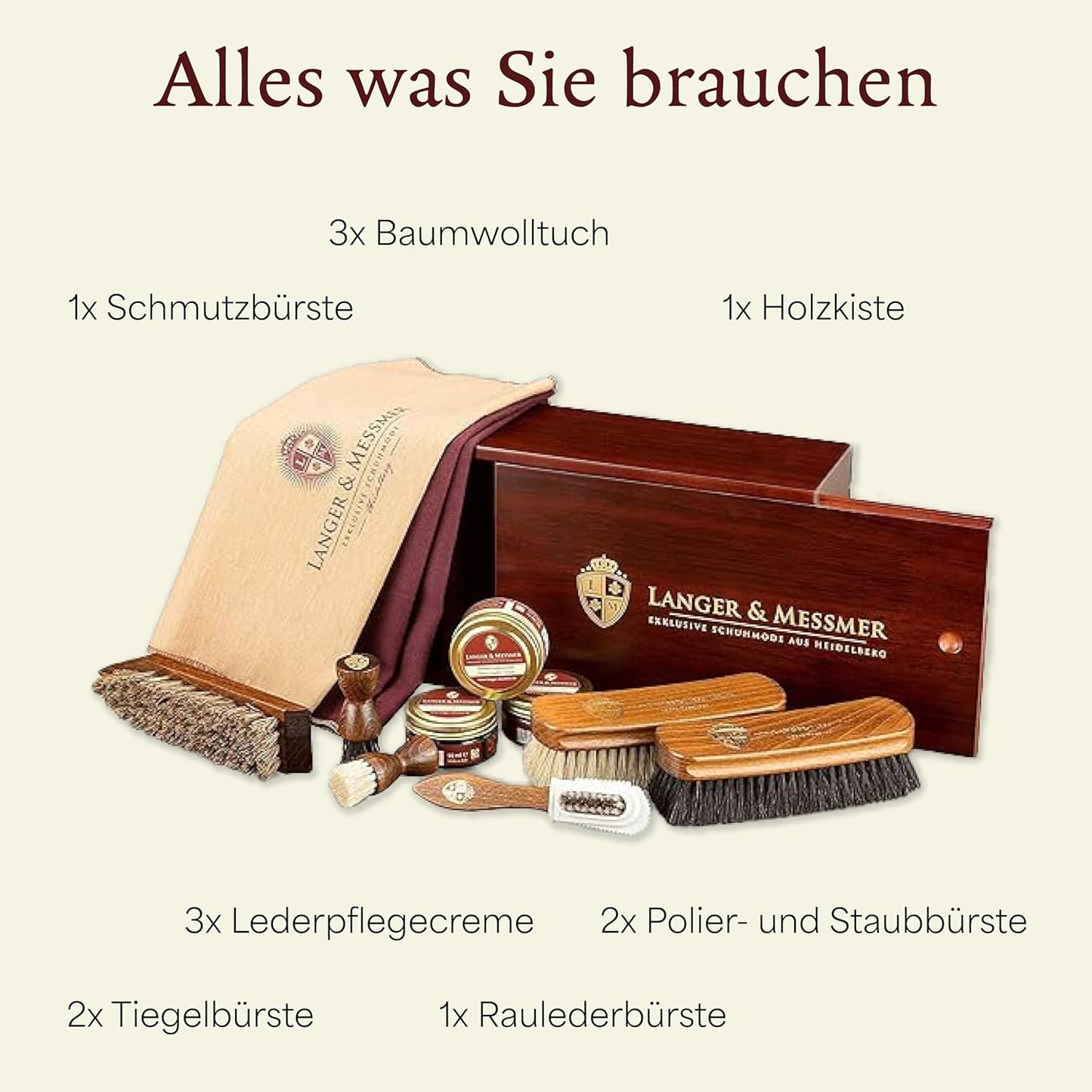 12-teiliges Schuhpflege-Set, inkl. 12-teiligem Pflegeset