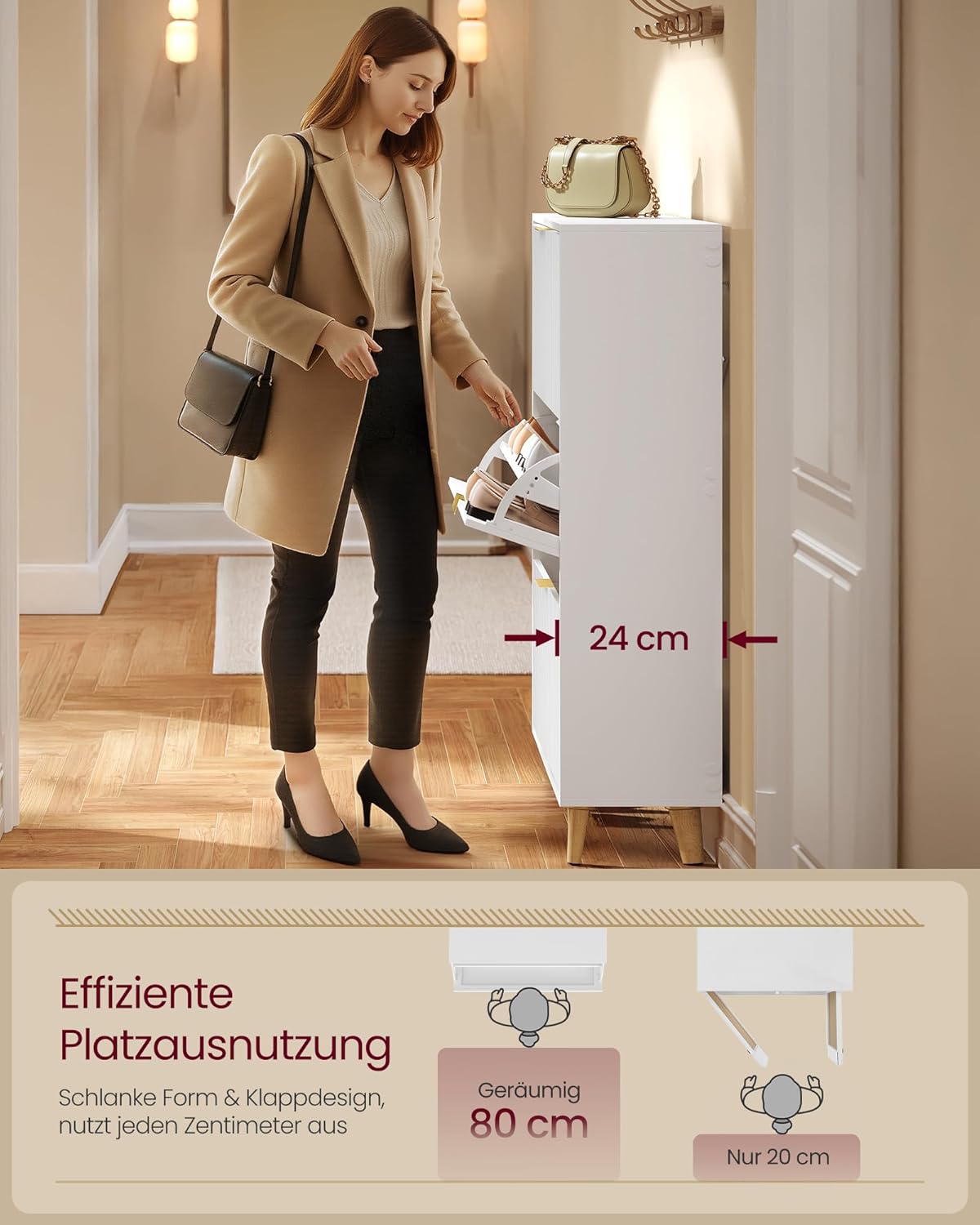 Schuhschrank mit 3 Klappen, Maxe Kollektion, HSC302WB02