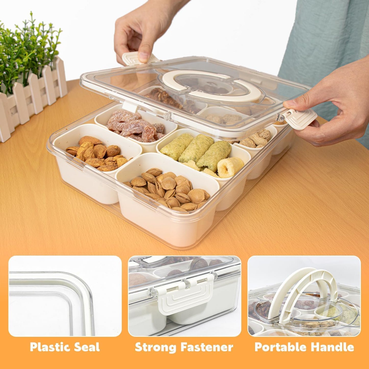 Snackbox Organizer mit 8 Fächern (2 Stück)