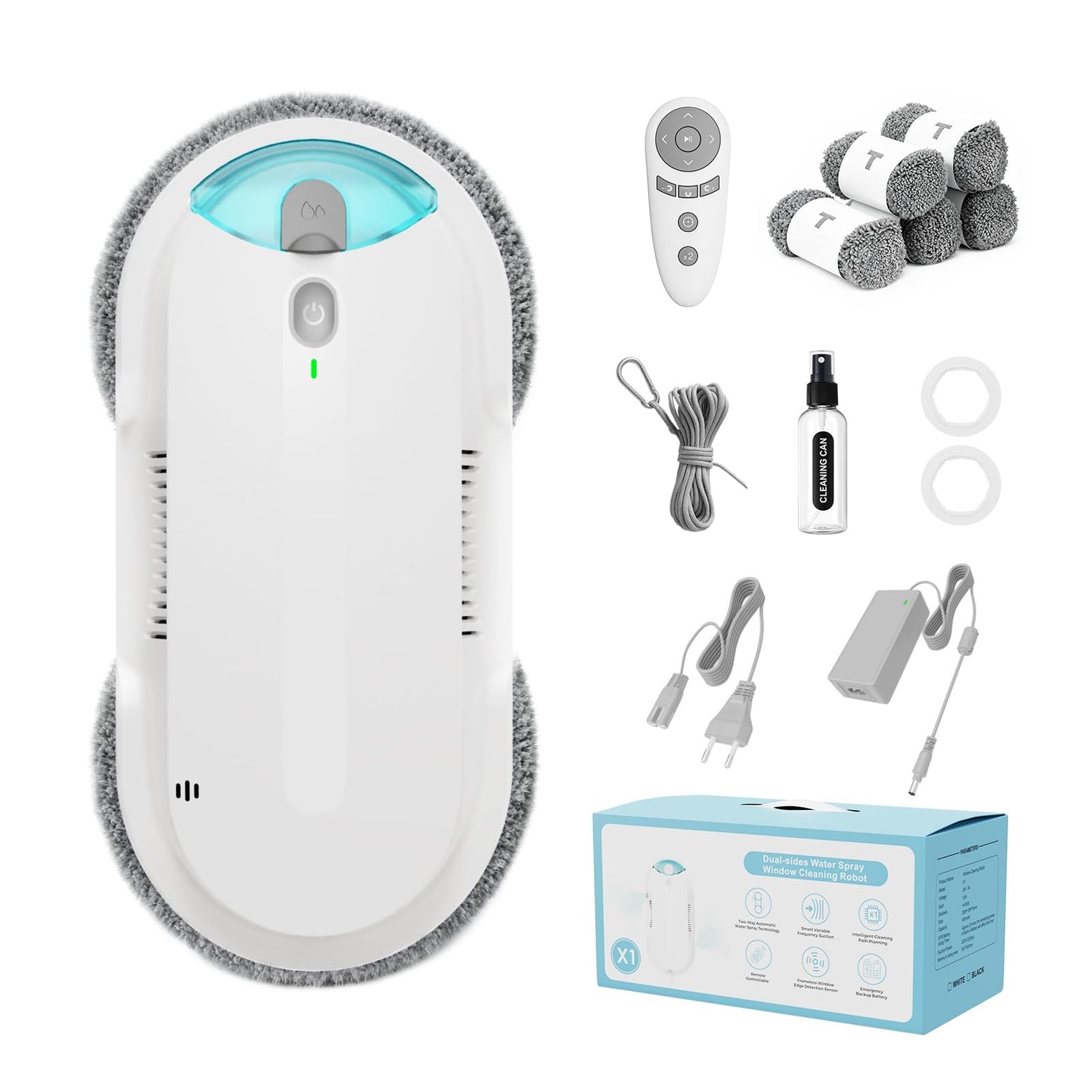 Fensterputzroboter mit Ultraschallreinigung, Weiss