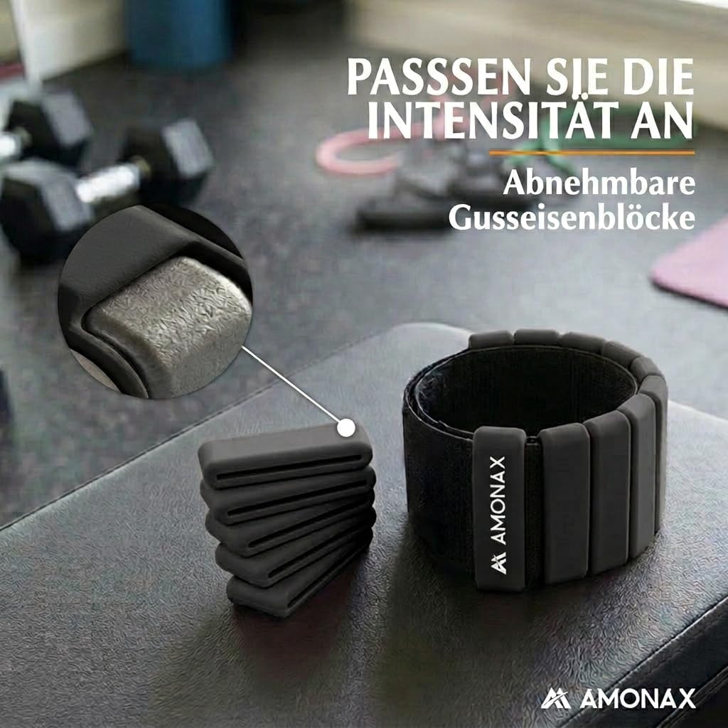 Gewichtsmanschetten-Set für Arme und Beine, 2x0,5kg, Schwarz - 0,5kg x 2