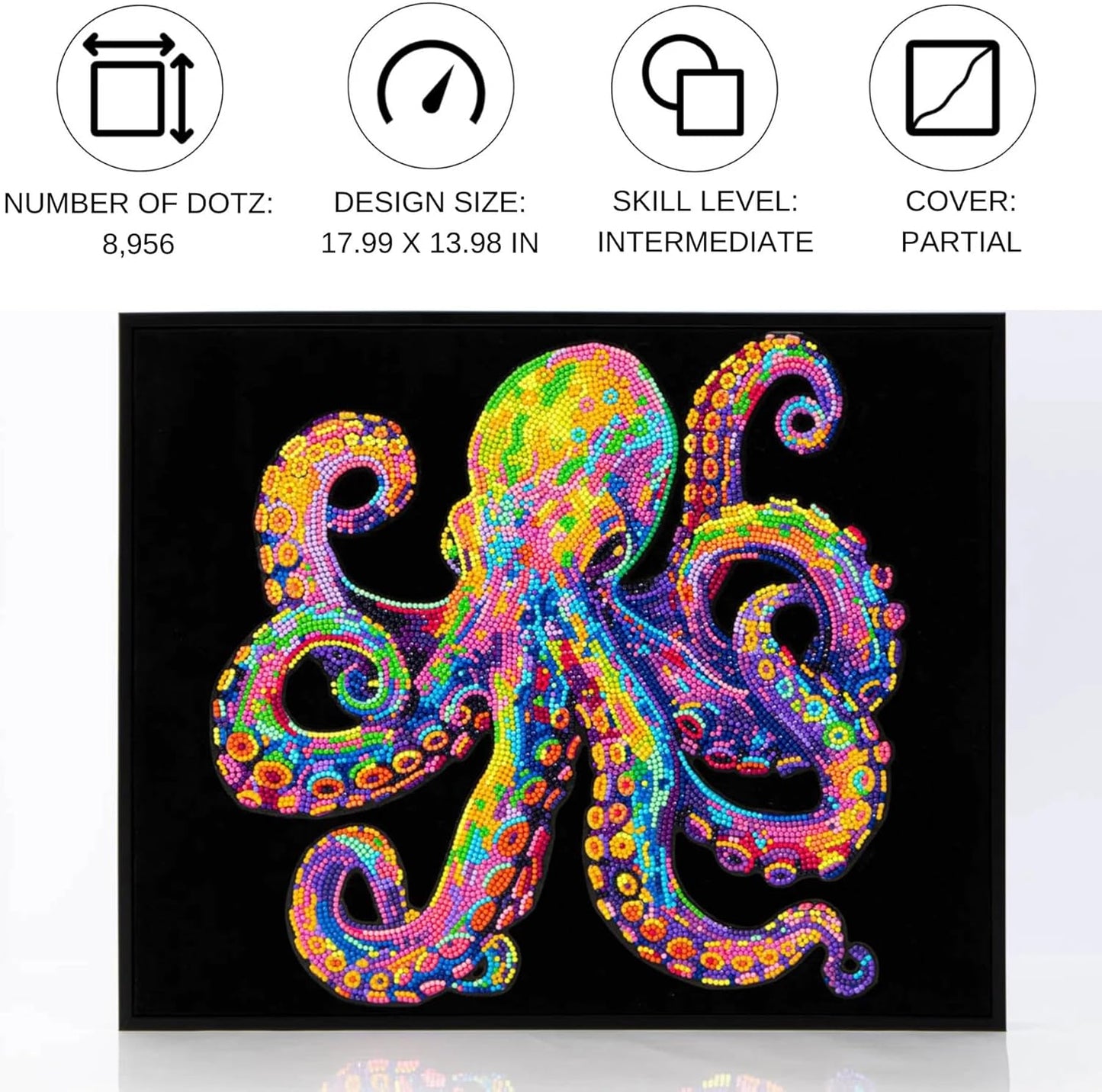 Diamond-Painting-Set Neon Oktopus