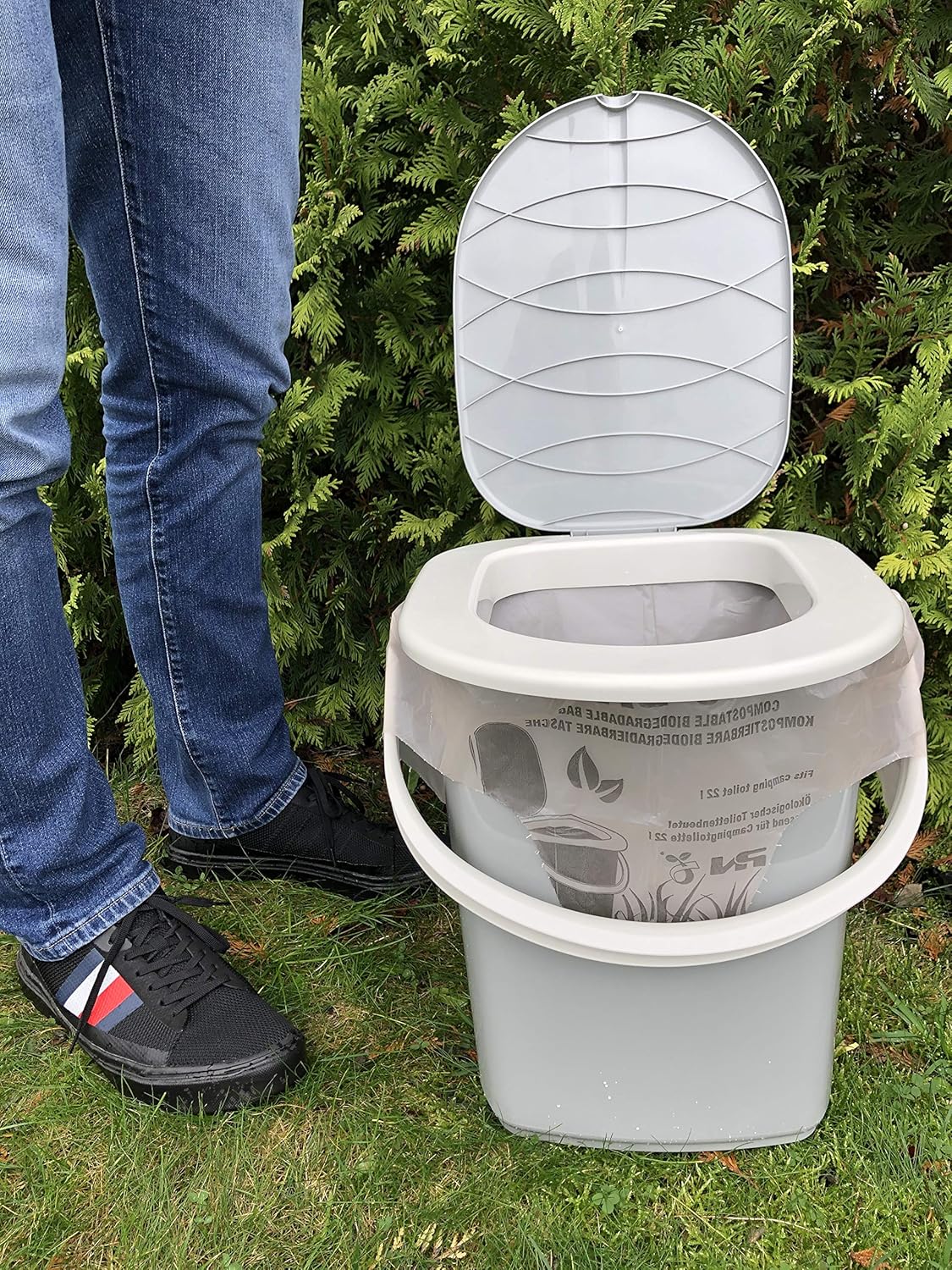 Mobile Campingtoilette mit Toilettenbeuteln, 22 L Single