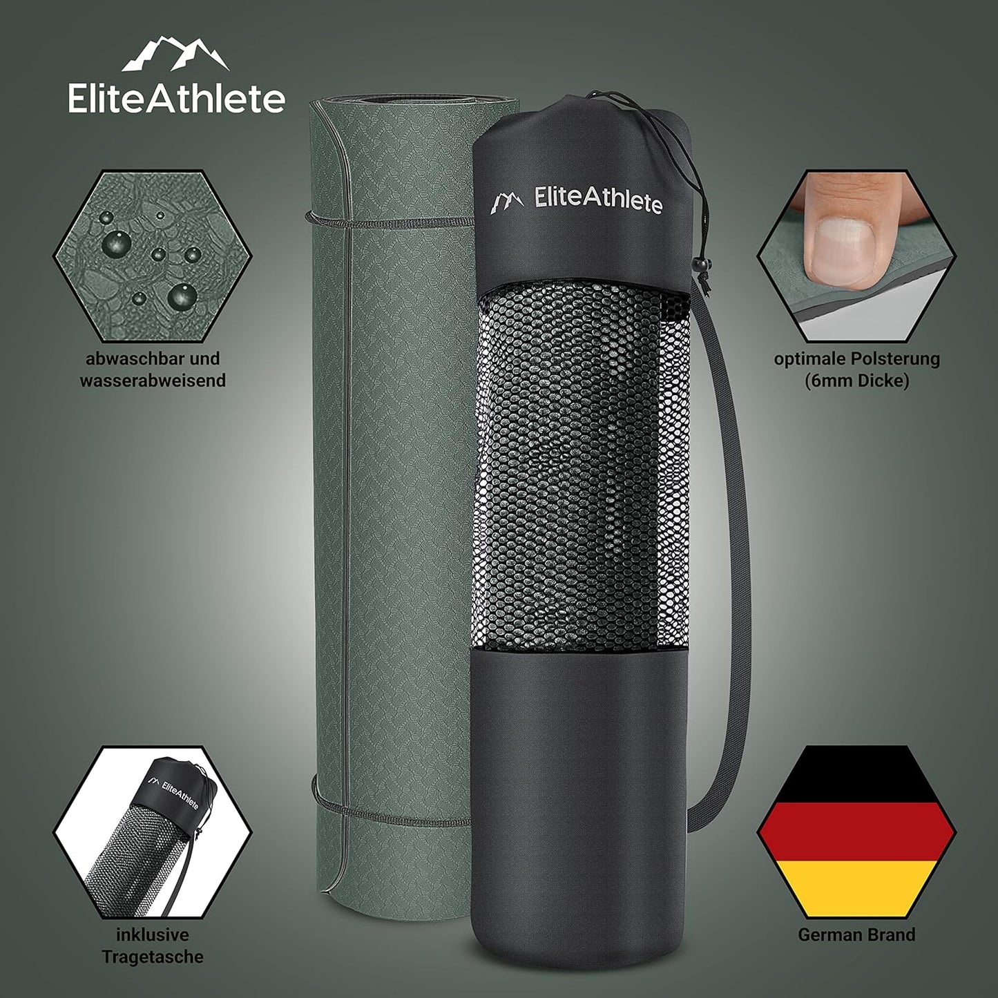 Rutschfeste Yogamatte, Deep Forest - Dark Dun