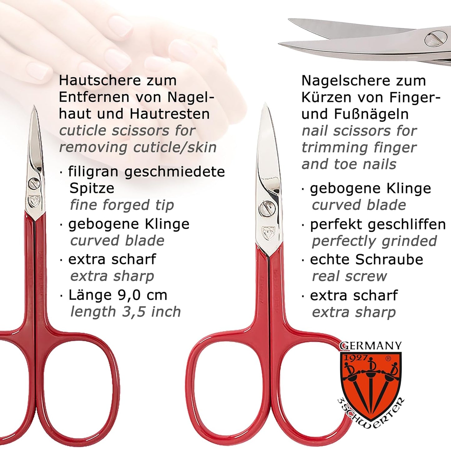 Cuneo - 8-teiliges Nagelpflegeset, KUNSTLEDER - ROT