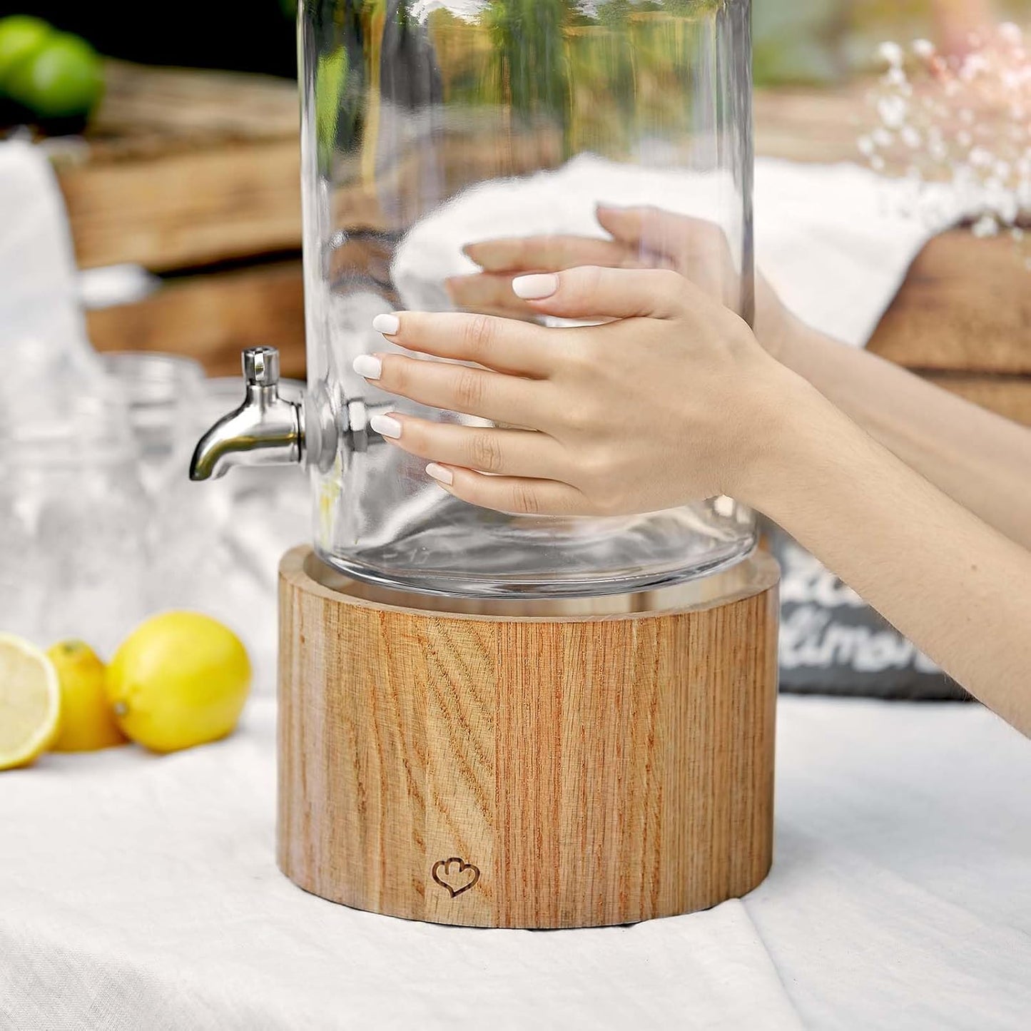 Getränkespender im Vintage Design, mit Zapfhahn & Ständer, Getränkespender 5 L