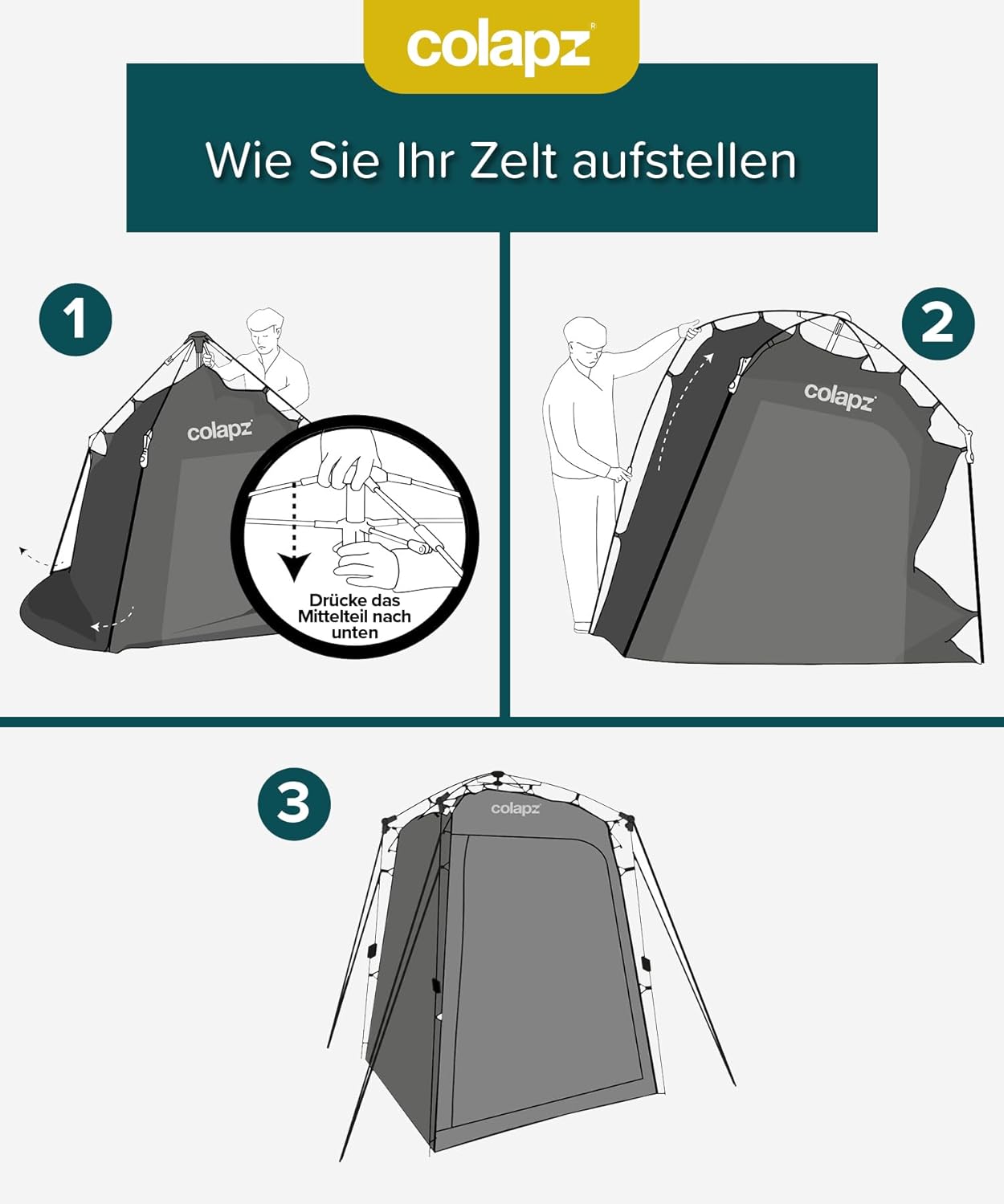 Pop-up-Dusch- und Umkleidezelt, Grau