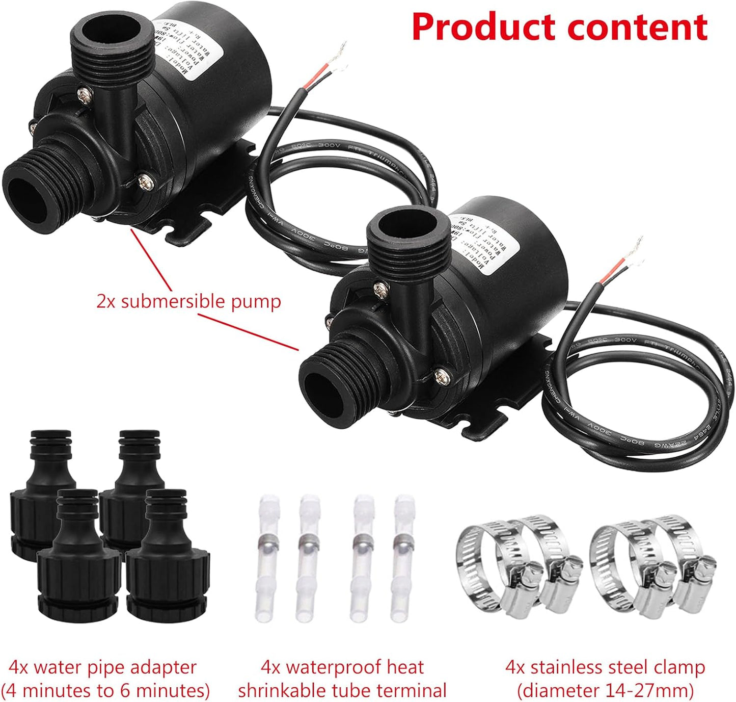 2er Set DC 12V Mini Tauchwasserpumpe