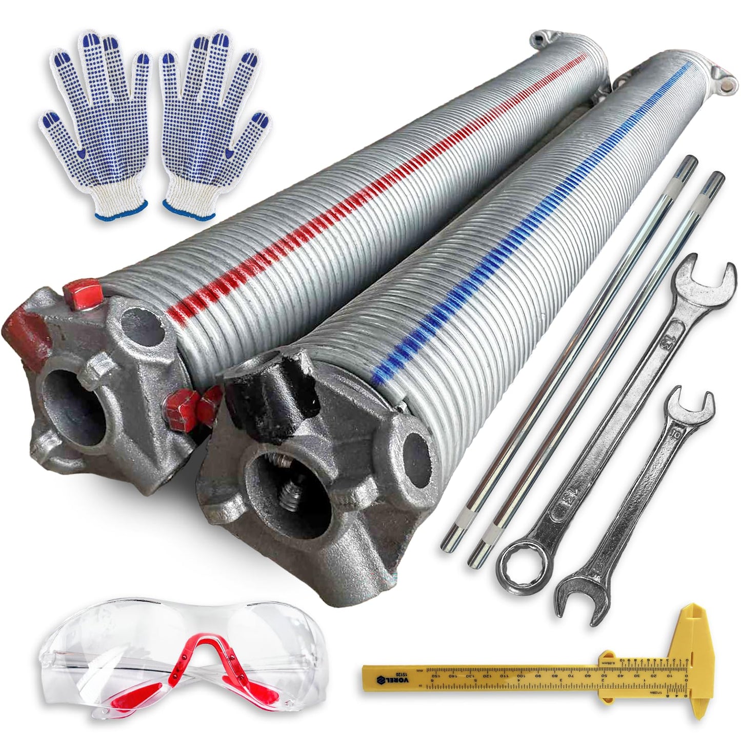 Torsionsfedern-Set für Garagentore (mit Zubehör), 51/5,5/646 mm