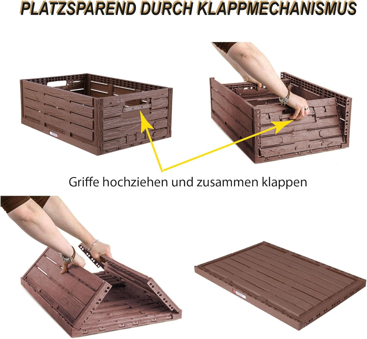 Stapelbare Faltboxen, 4 60 x 40 x 21,8cm