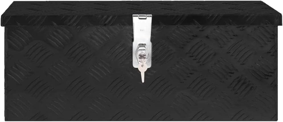 Aluminium-Aufbewahrungs- & Transportkoffer (60 x 23,5 x 23 cm), 60 x 23.5 x 23 cm Schwarz