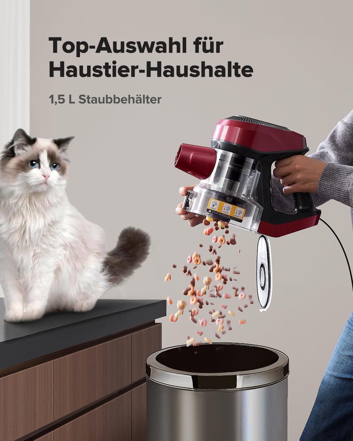 C8 Stielstaubsauger, Weinrot