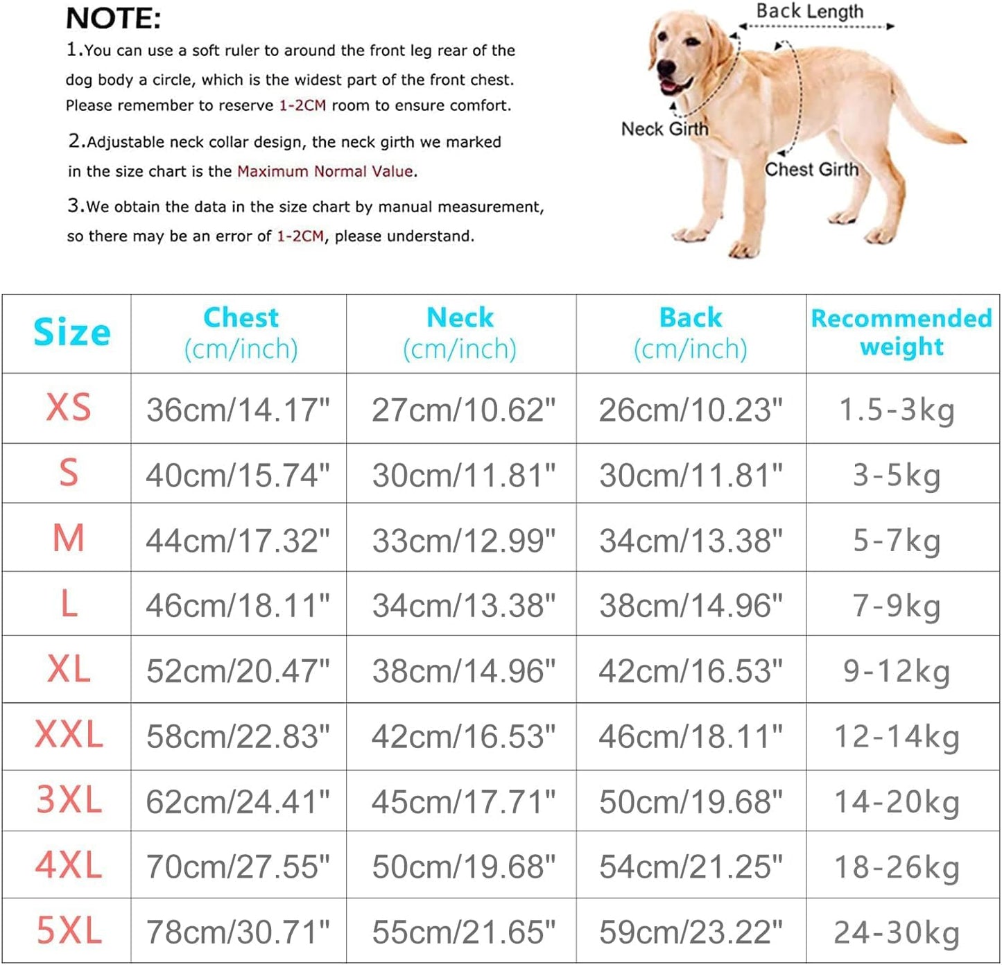 Hundejacke Winterweste mit Brustgurt, 4XL rot