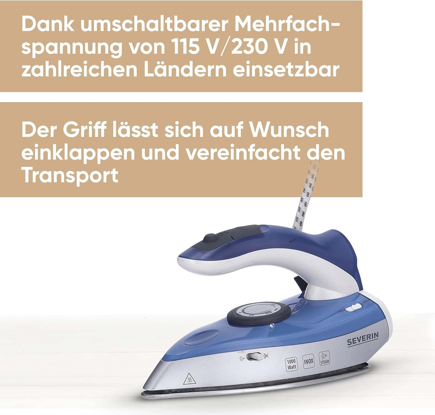 Reise-Dampfbügeleisen BA 3234, Silber