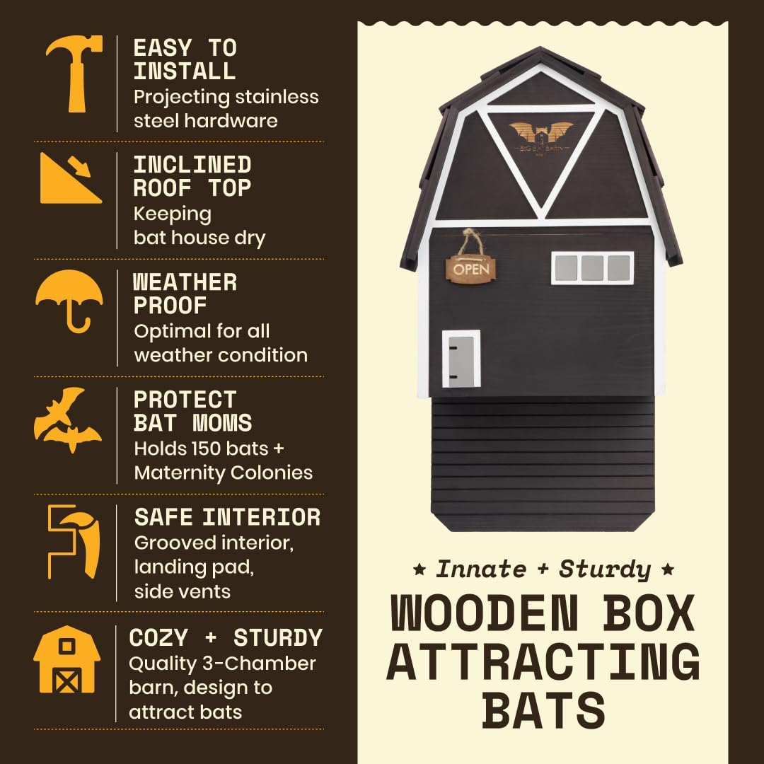 Grosses Fledermaushaus, 3 Chamber Big Bat Barn Black