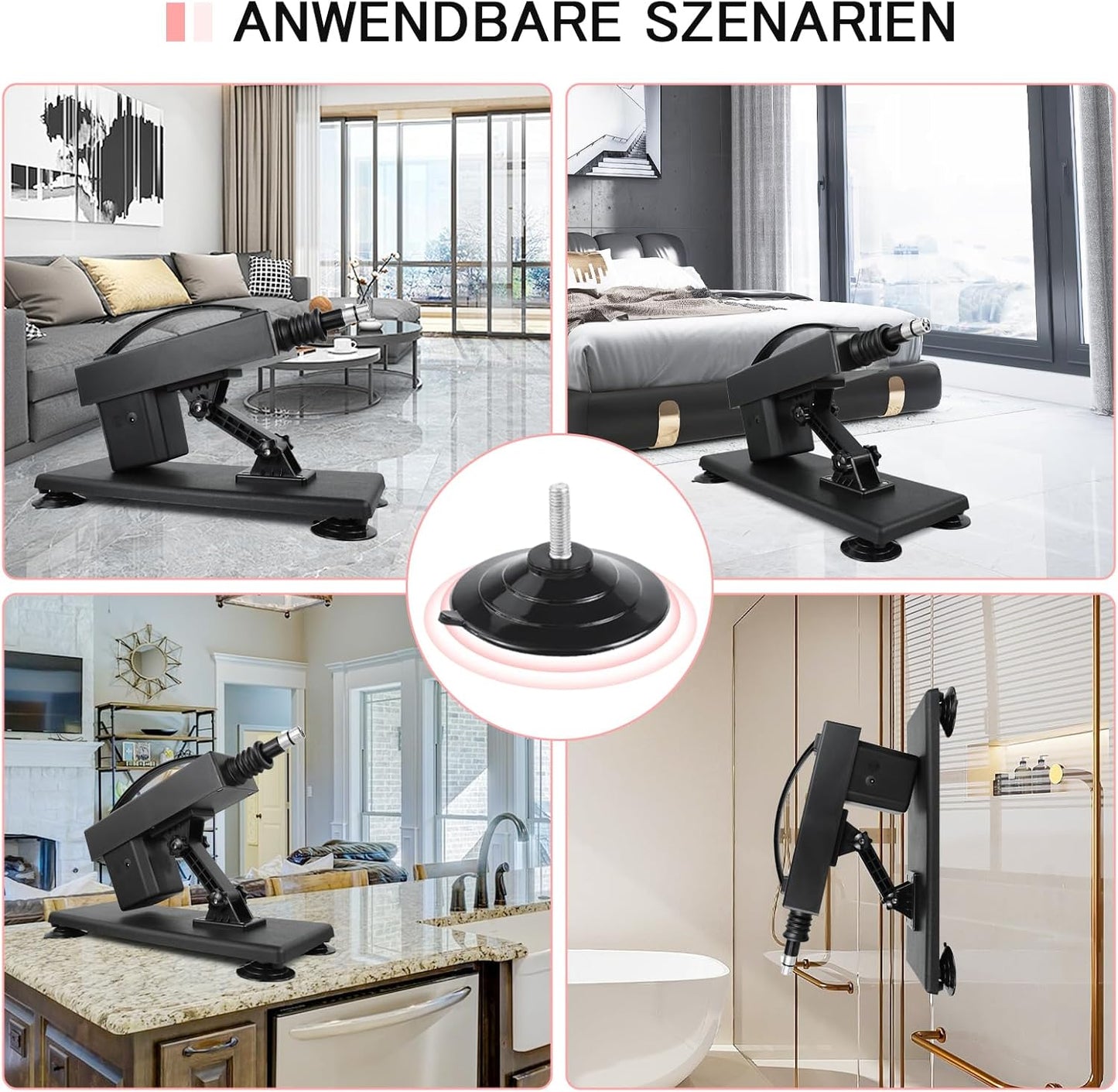 Sexmaschinen-Set mit Dildo und Saugnapfadapter, set 3