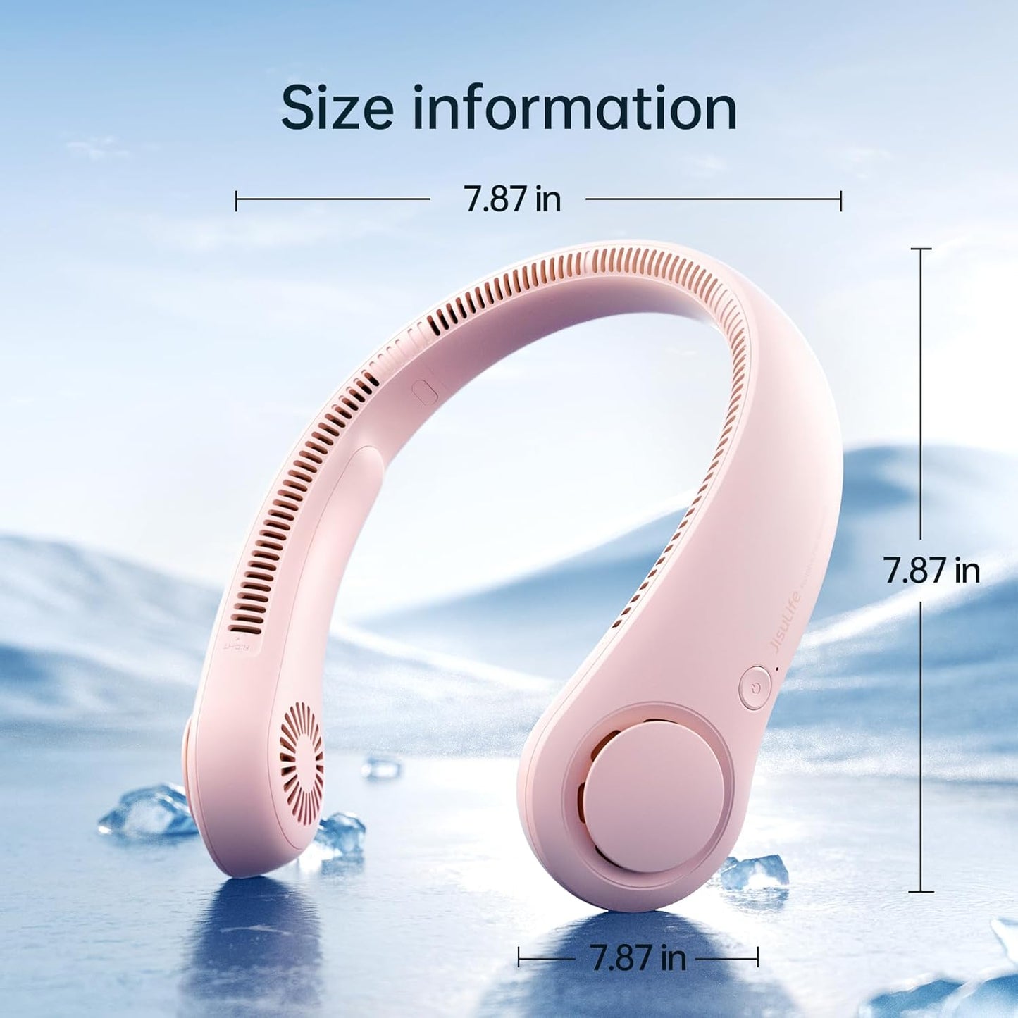 Tragbarer Nackenventilator mit 5 Geschwindigkeiten, Rosa