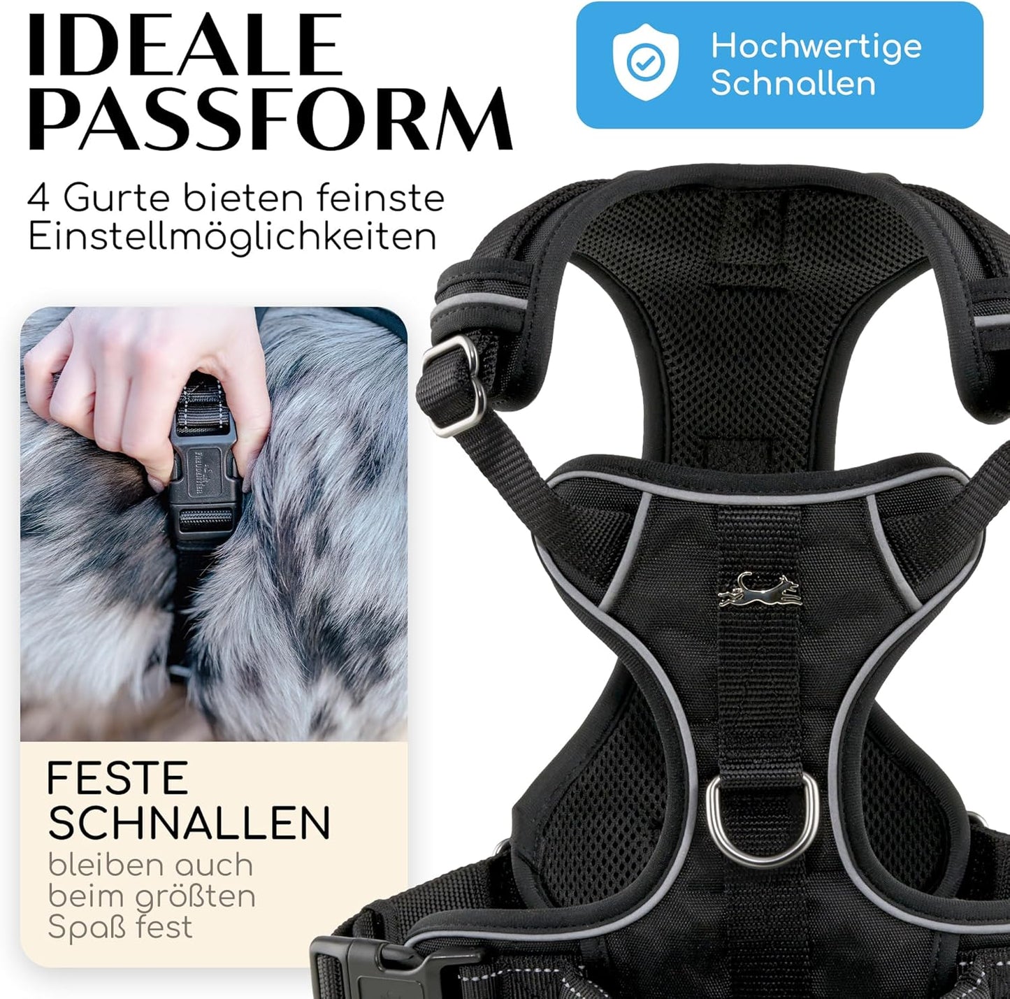 Hundegeschirr, L Black