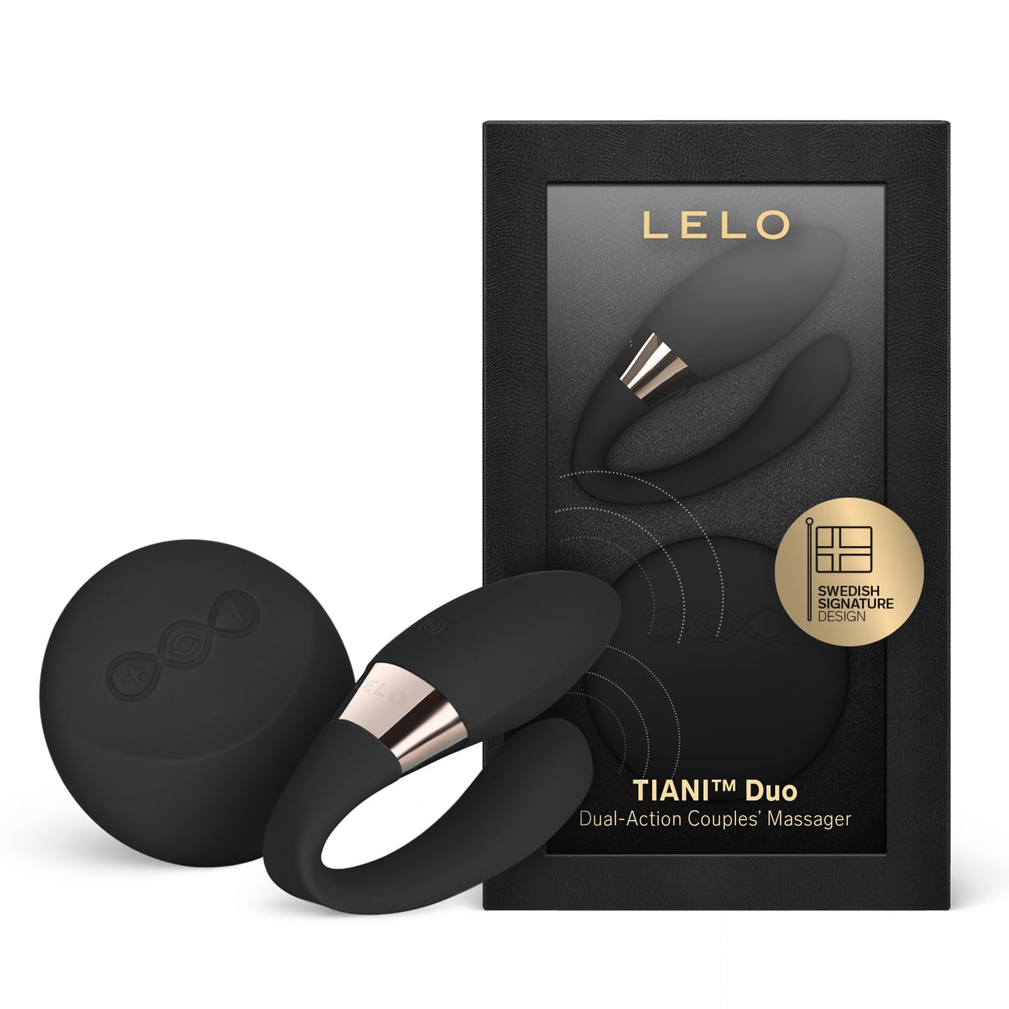 Tiani Duo Paarvibrator mit 2 Motoren und 8 Vibrationseinstellungen, Black TIANI Duo