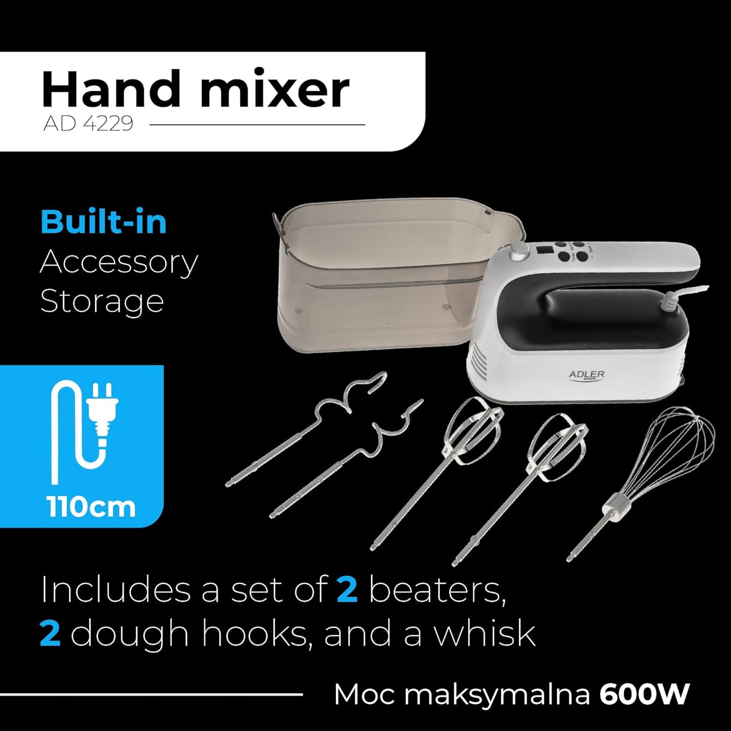 AD 4229 Handmixer mit Zubehör