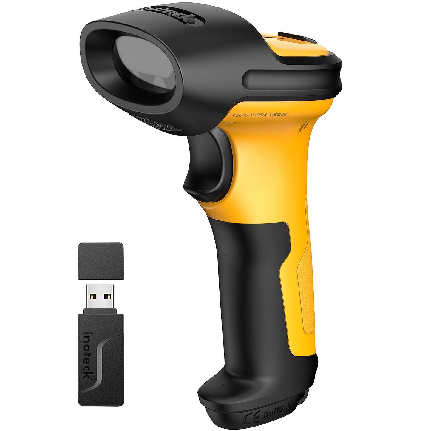 Pro 6 Barcode Scanner mit 60 m Reichweite, 1D, Gelb 1D Pro