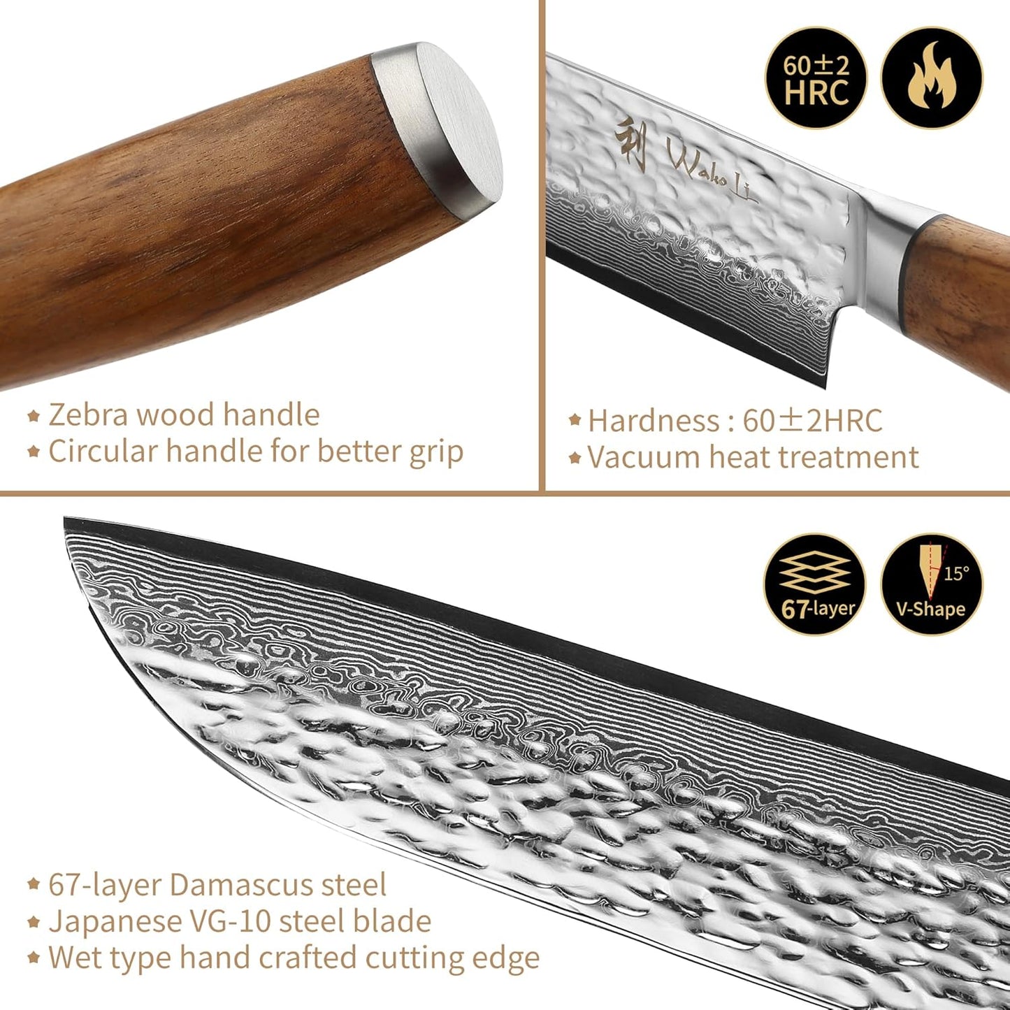 Chef's Choice: 5-teiliges Küchemesser-Set mit magnetischem Messerblock, Chef's Choice