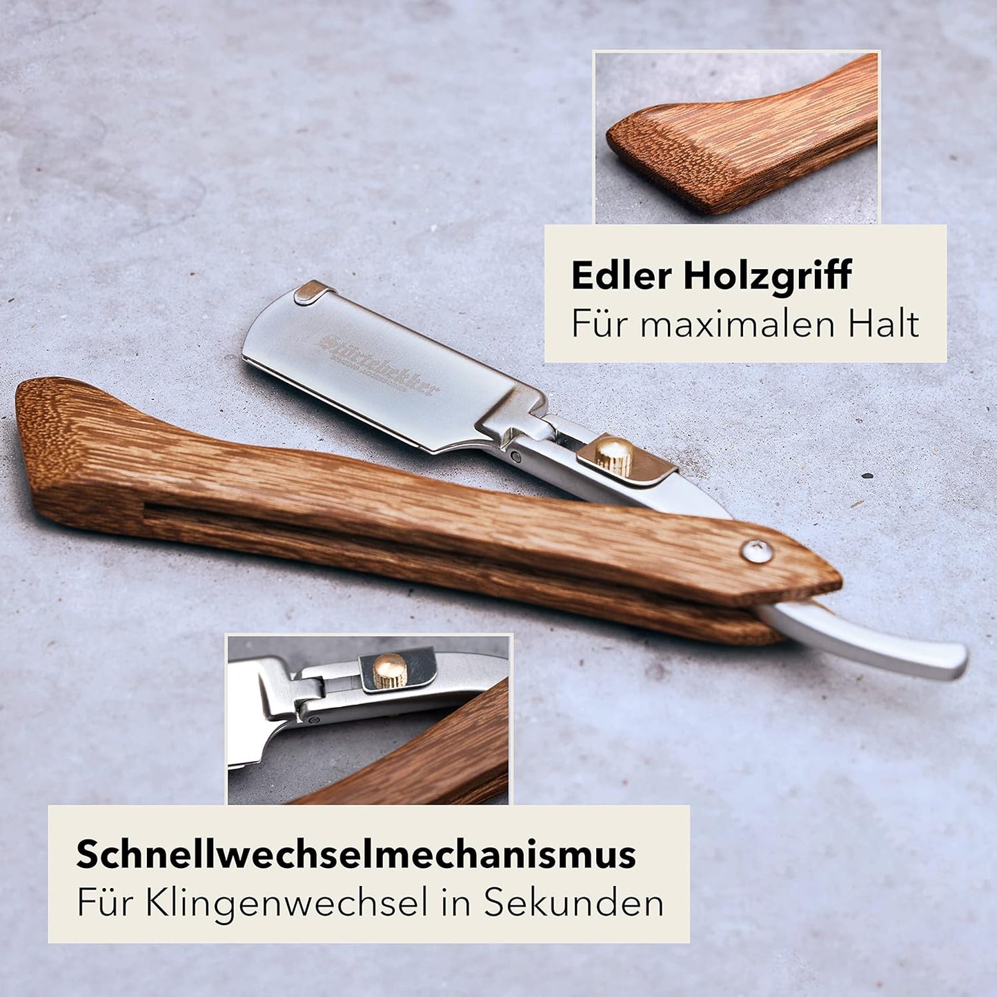 Rasiermesser-Set, Holz - Café